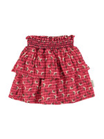 Piupiuchick Piupiuchick | Short skirt - Pink Checkered w. flower