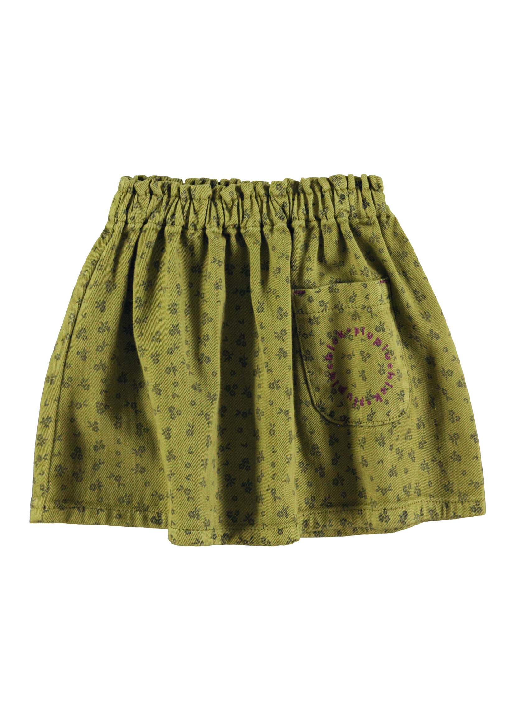 Piupiuchick Piupiuchick | Short skirt - Khaki w. black flowers