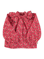 Piupiuchick Piupiuchick | Blouse - Pink checkerd w. flowers