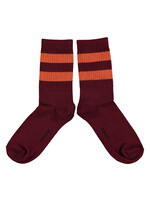 Piupiuchick Piupiuchick | Socks - Bordeaux w. orange stripes
