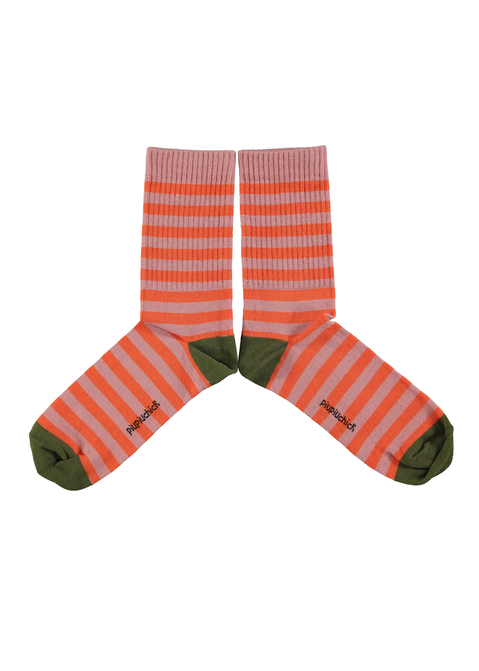 Piupiuchick Piupiuchick | Socks - Pink & Orange stripes