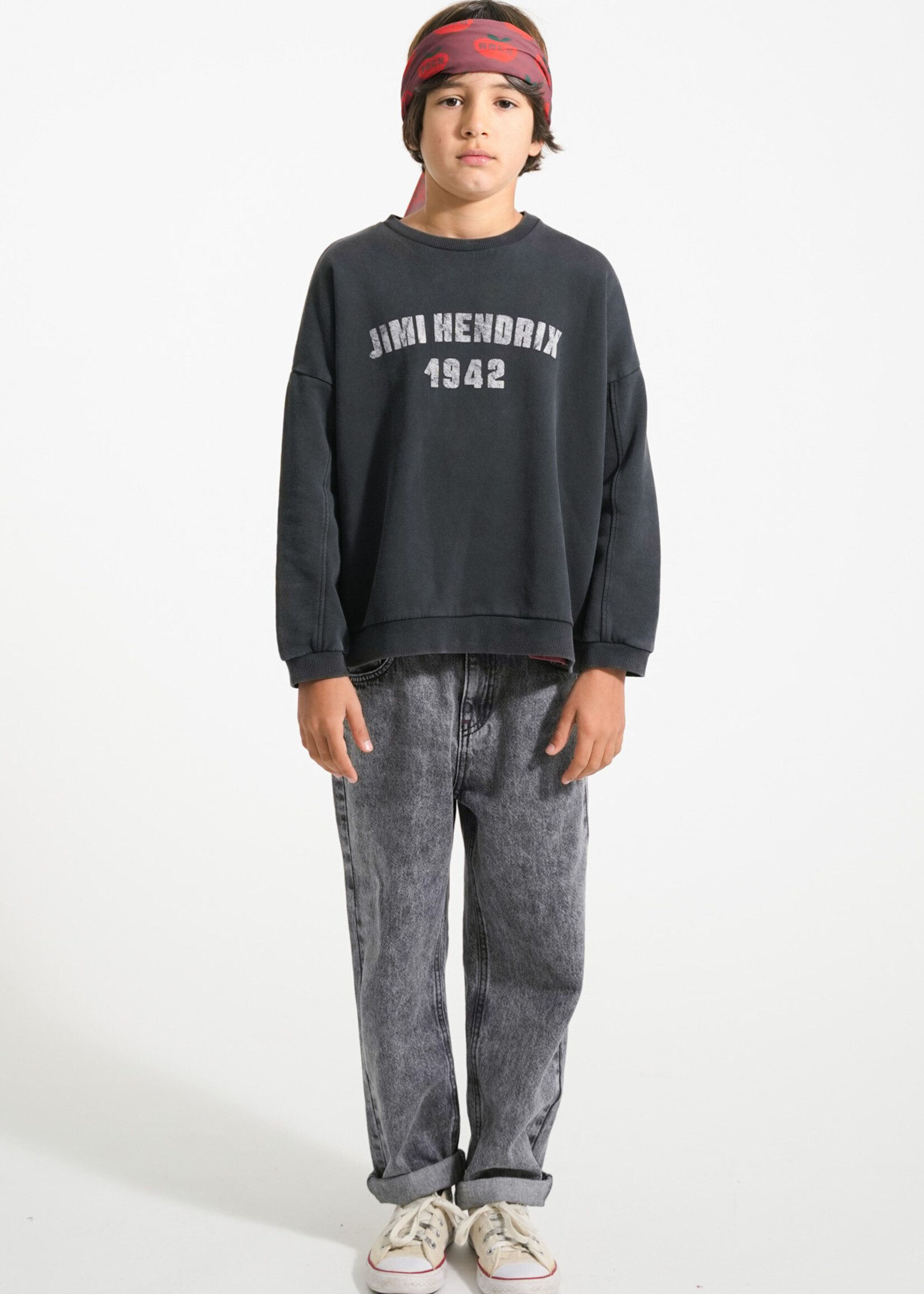 Piupiuchick Piupiuchick | Sweatshirt - faded black w. Jimi Hendrix print