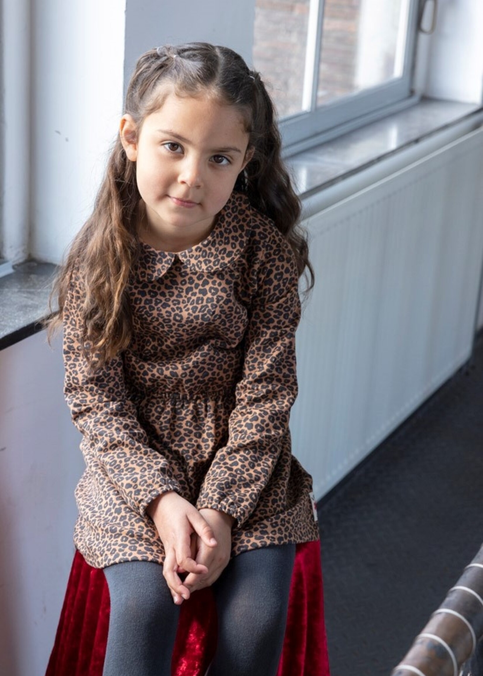 Jubel Jubel | Jurk AOP - Queen Of Hearts – Bruin