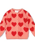 Jubel Jubel | Vest gebreid AOP - Queen Of Hearts - l.Roze
