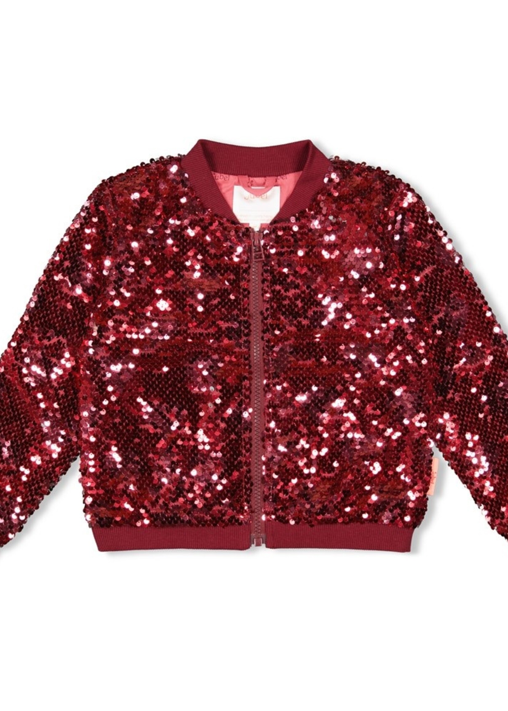 Jubel Jubel | Pailetten bomberjack - Queen Of Hearts - Bordeaux