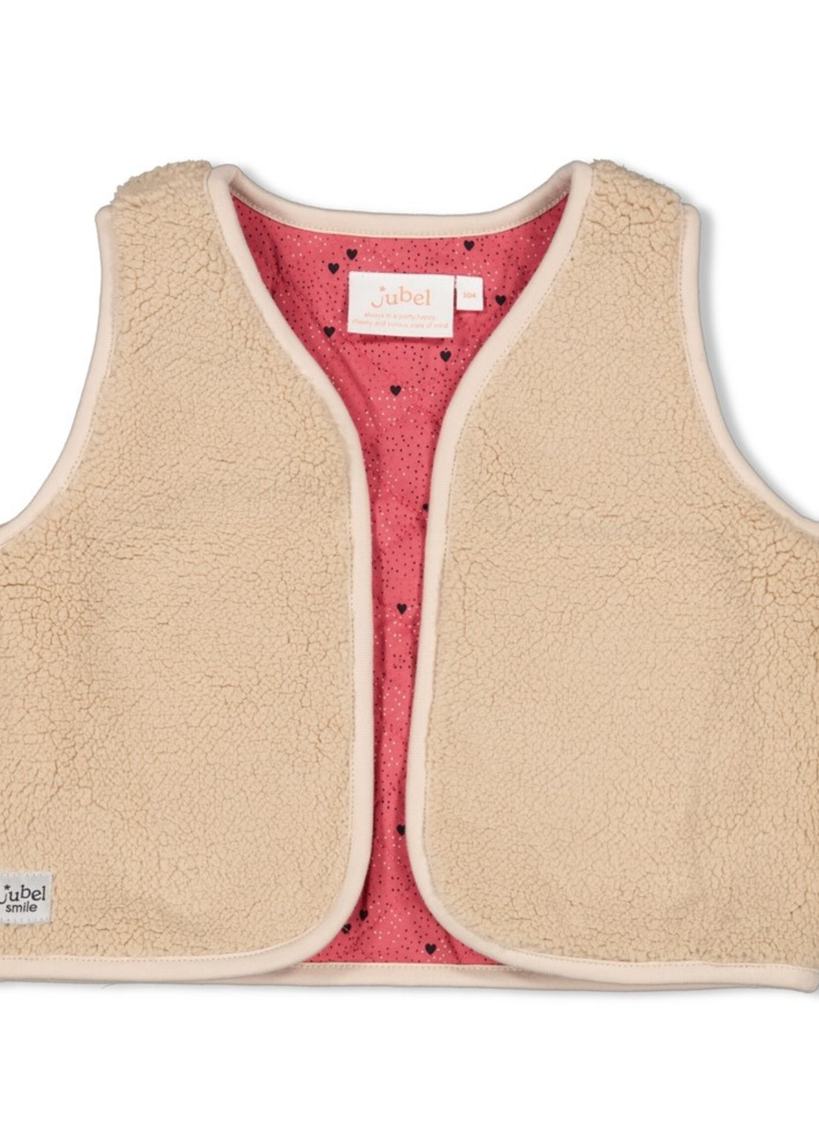 Jubel Jubel | Teddy gilet - Queen Of Hearts - Offwhite