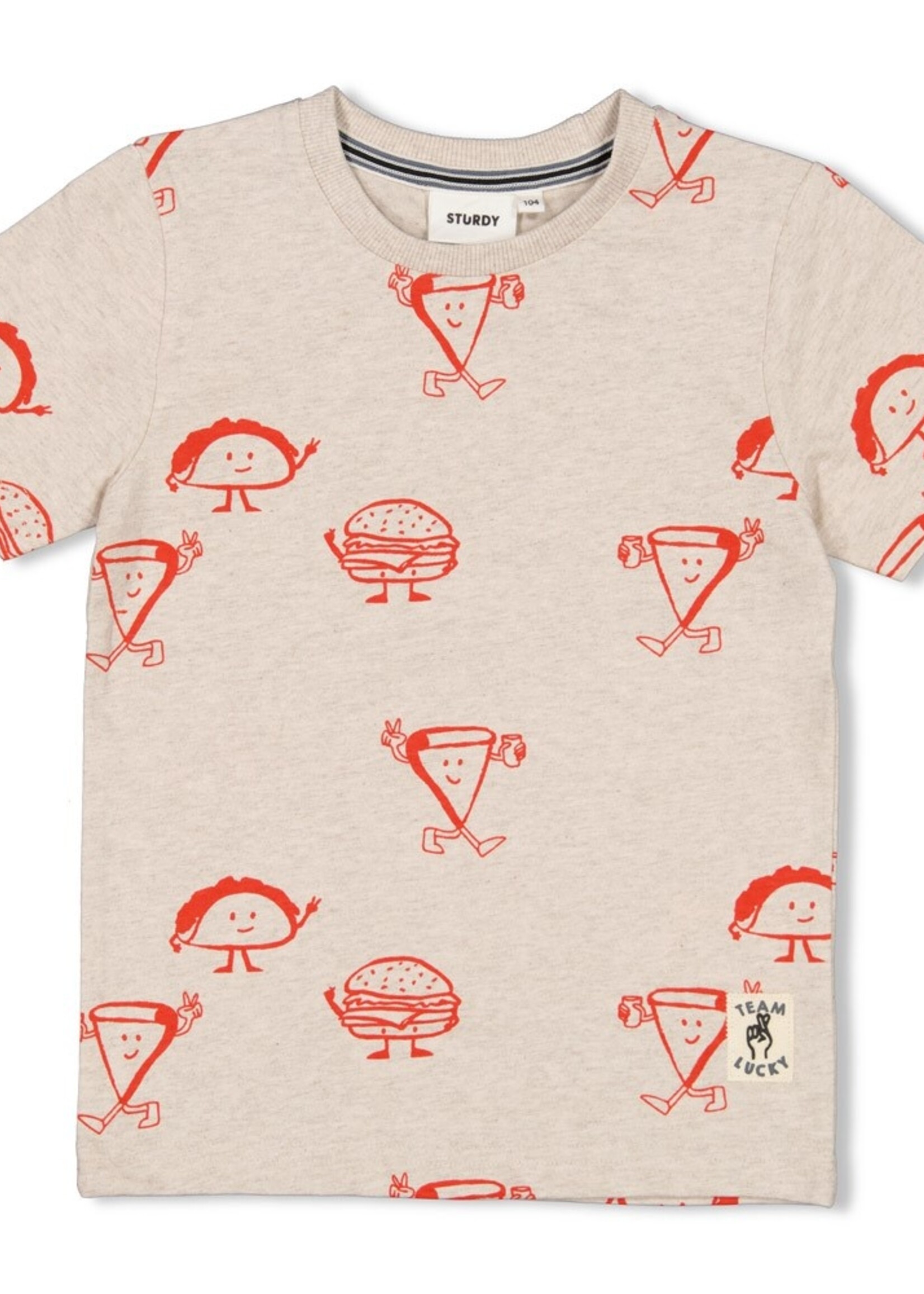Sturdy Sturdy | T-shirt AOP - Couch Club - Offwhite melange