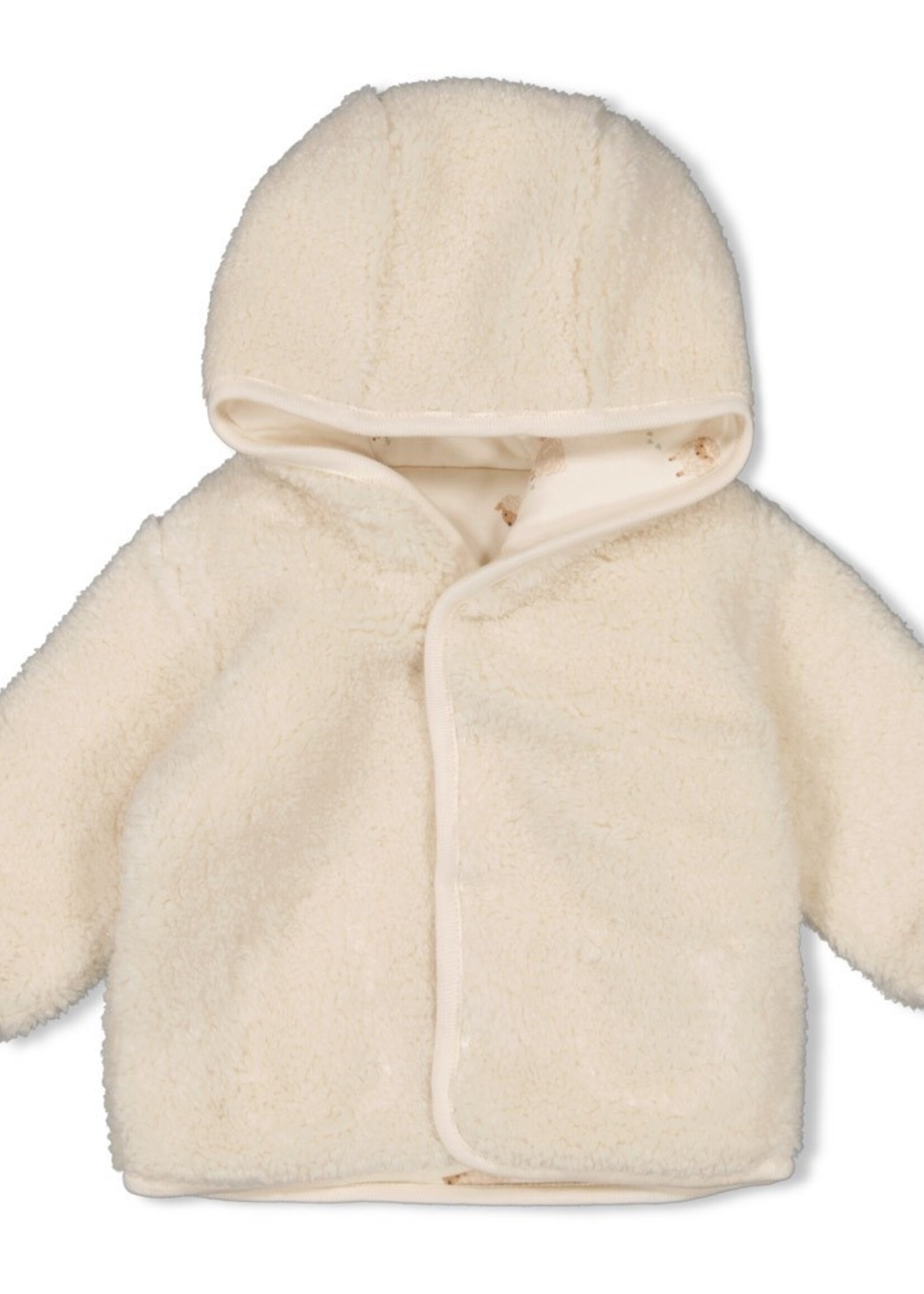 Feetje Feetje | Omkeerbaar teddy jasje met capuchon - Sleepy Sheepy