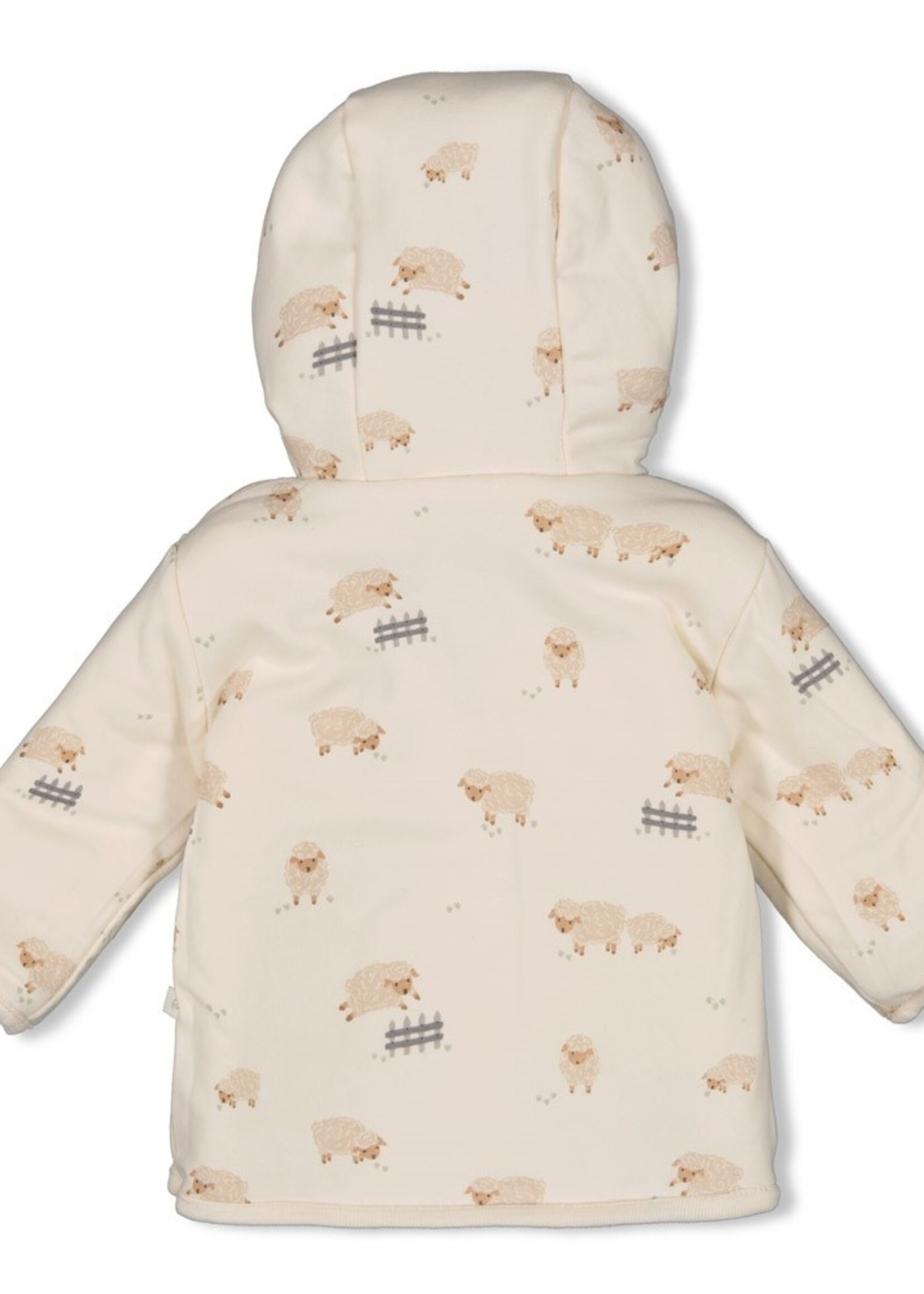 Feetje Feetje | Omkeerbaar teddy jasje met capuchon - Sleepy Sheepy