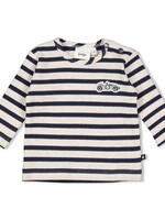 Feetje Feetje | Longsleeve rib met streep -  Let's Go! - Marine