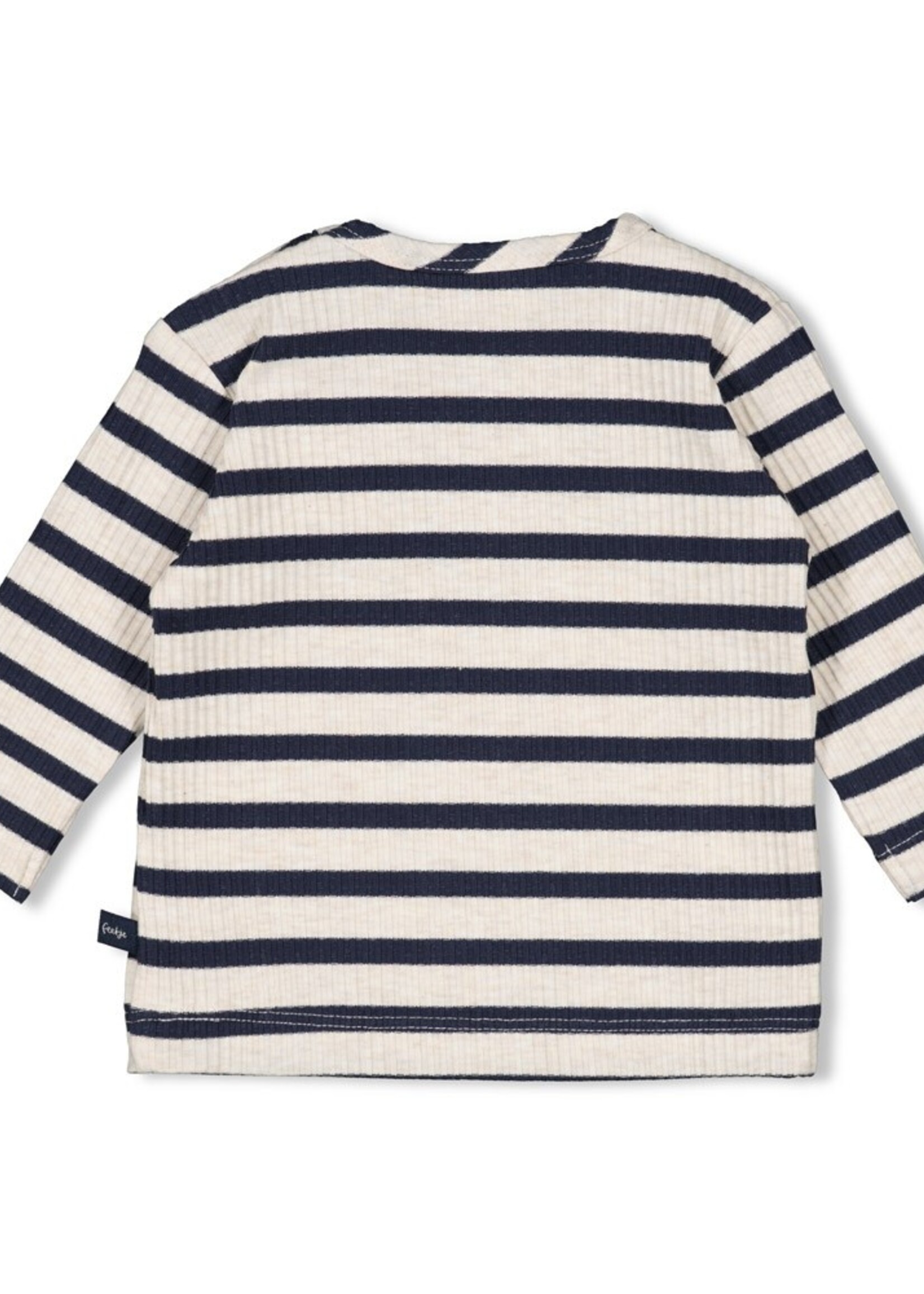 Feetje Feetje | Longsleeve rib met streep -  Let's Go! - Marine