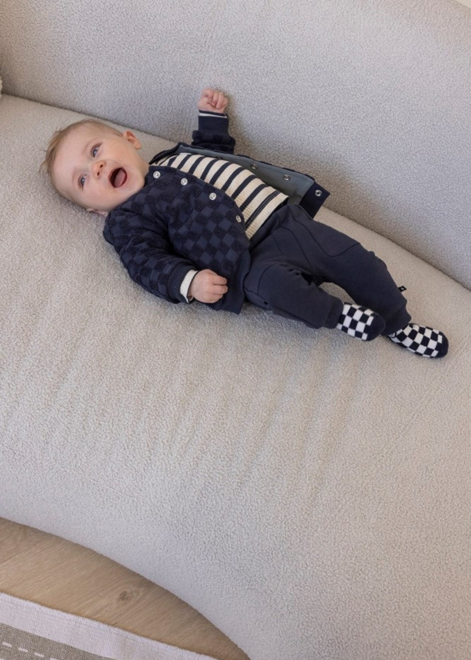 Feetje Feetje | Longsleeve rib met streep -  Let's Go! - Marine