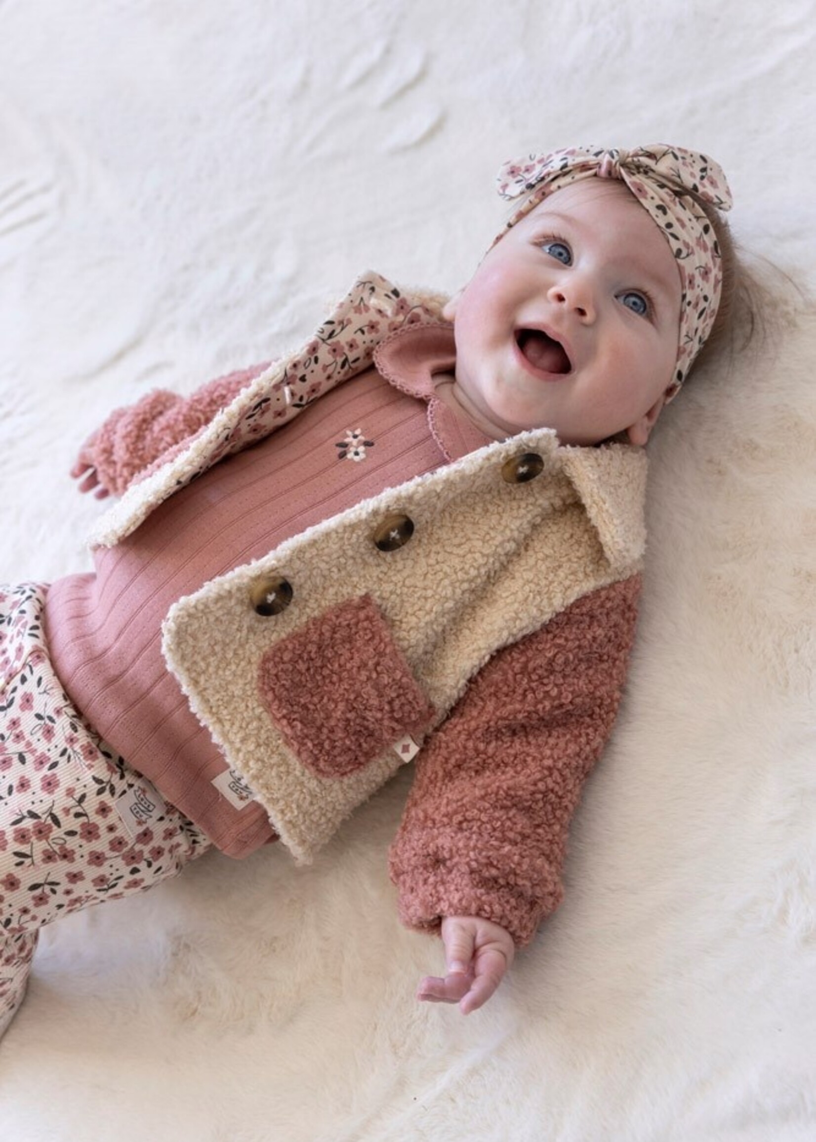 Feetje Feetje | Bouclé jasje - Woodland Bloom