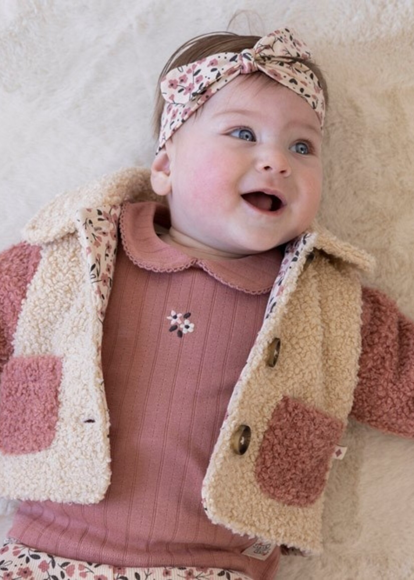 Feetje Feetje | Bouclé jasje - Woodland Bloom