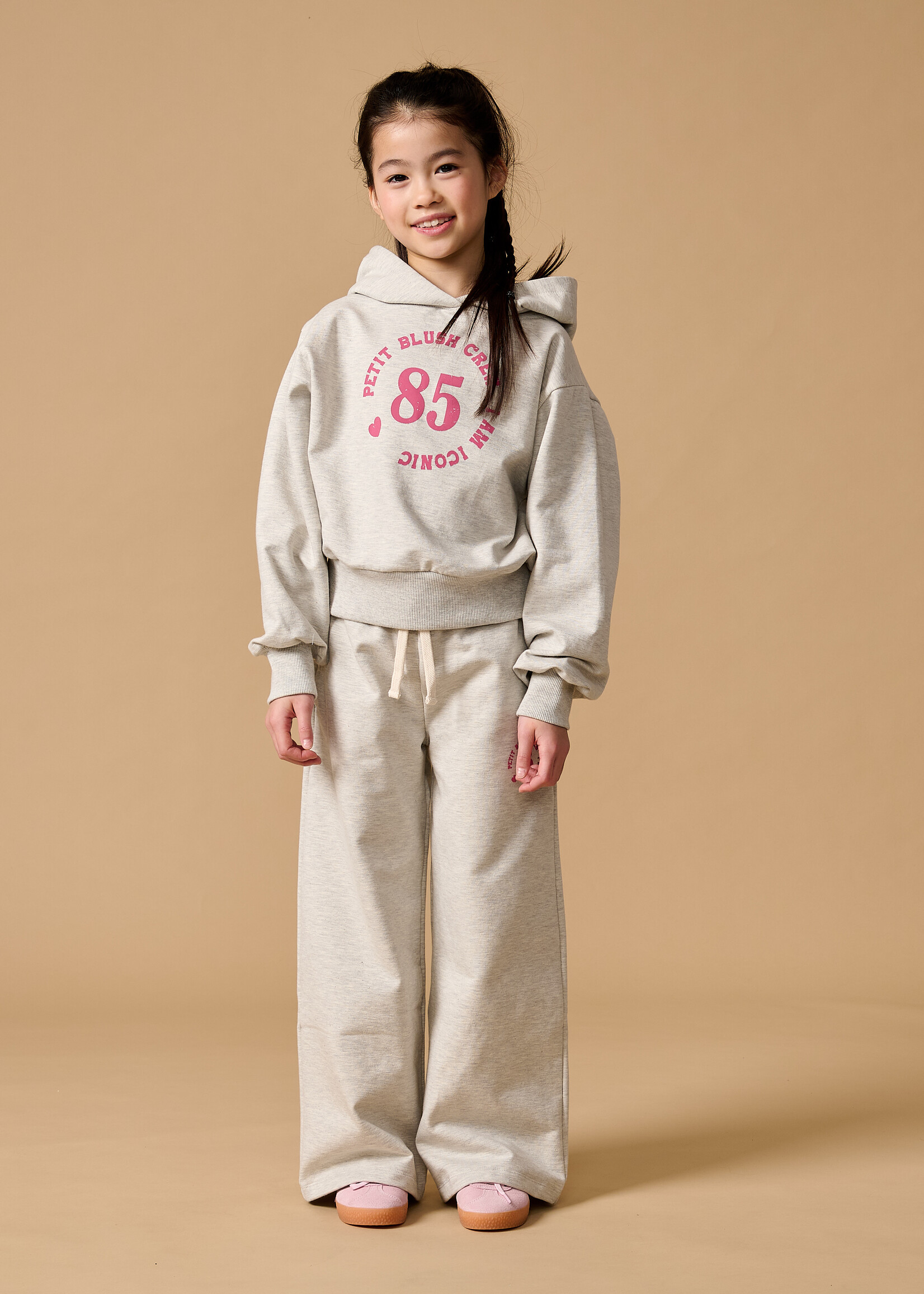 Petit Blush Petit Blush | Wide Leg Jogger - Grey Melange