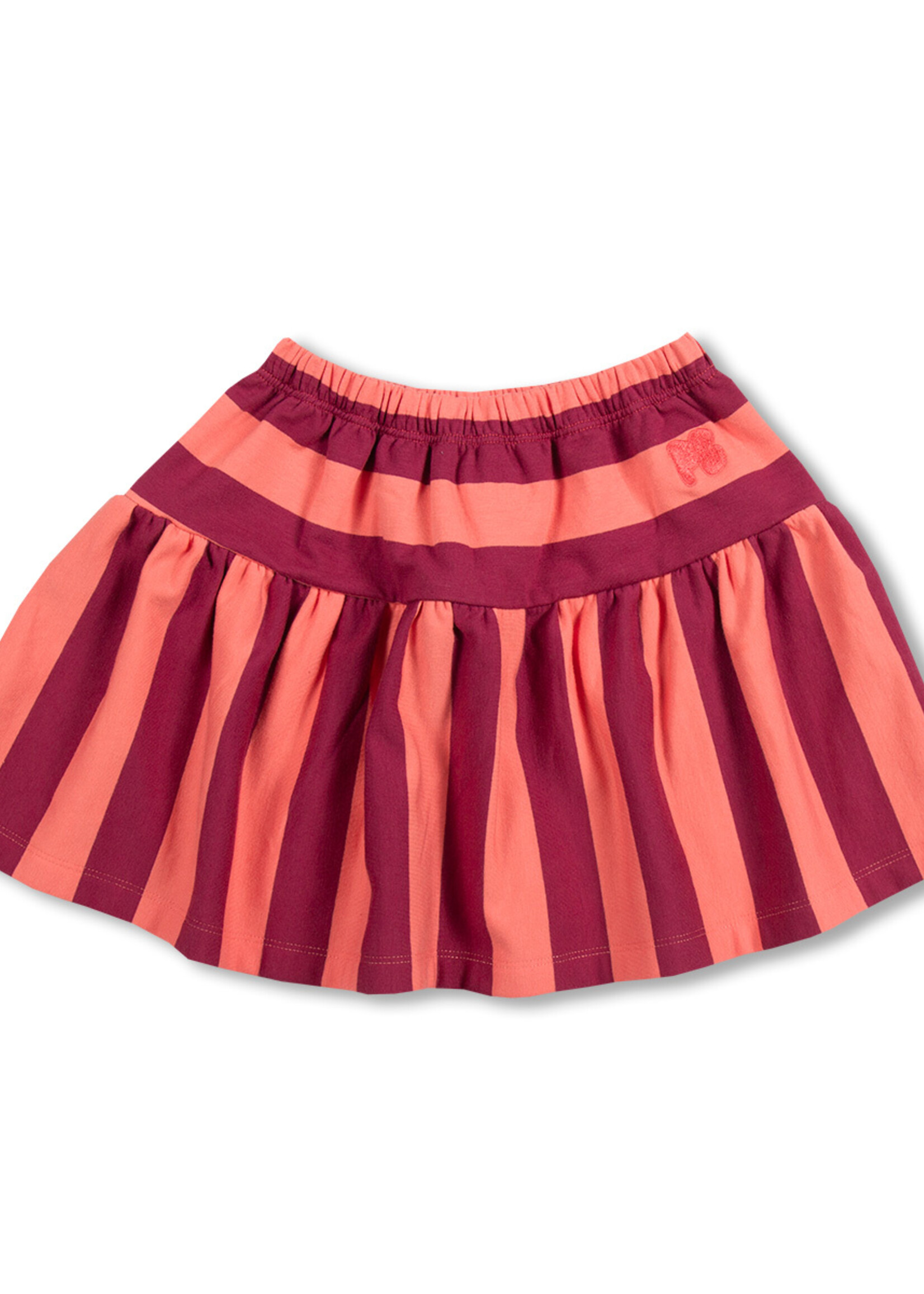 Petit Blush Petit Blush | Ruffle skirt Stripe - Peach/Bordeaux