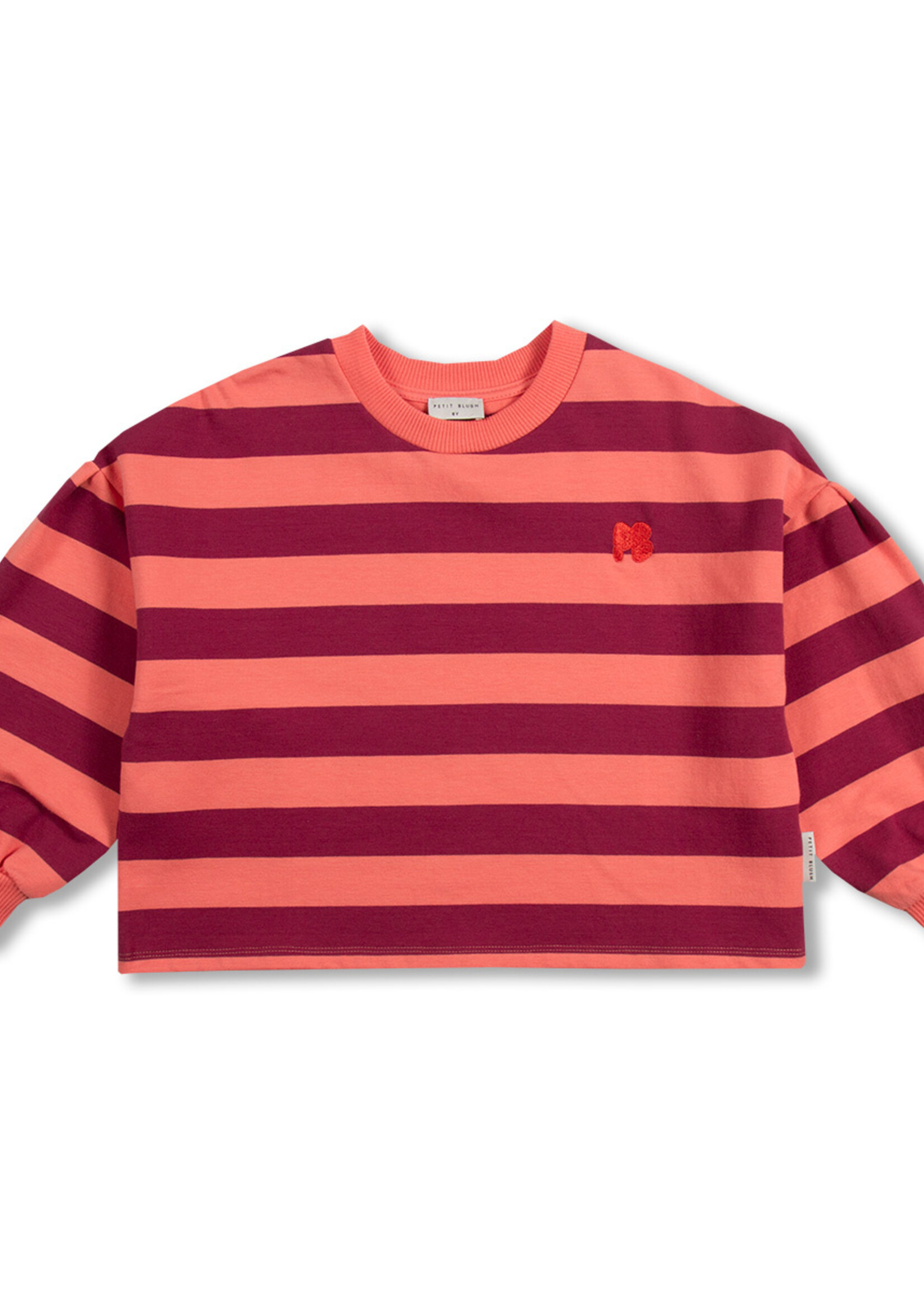 Petit Blush Petit Blush | Sweater Stripe - Peach/Bordeaux