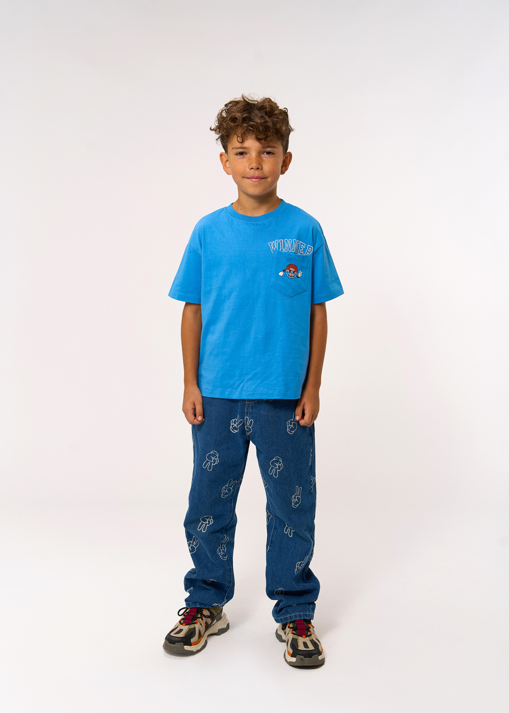 THE NEW THE NEW | TNPewter Loose Fit Jeans - Medium Blue Denim AOP