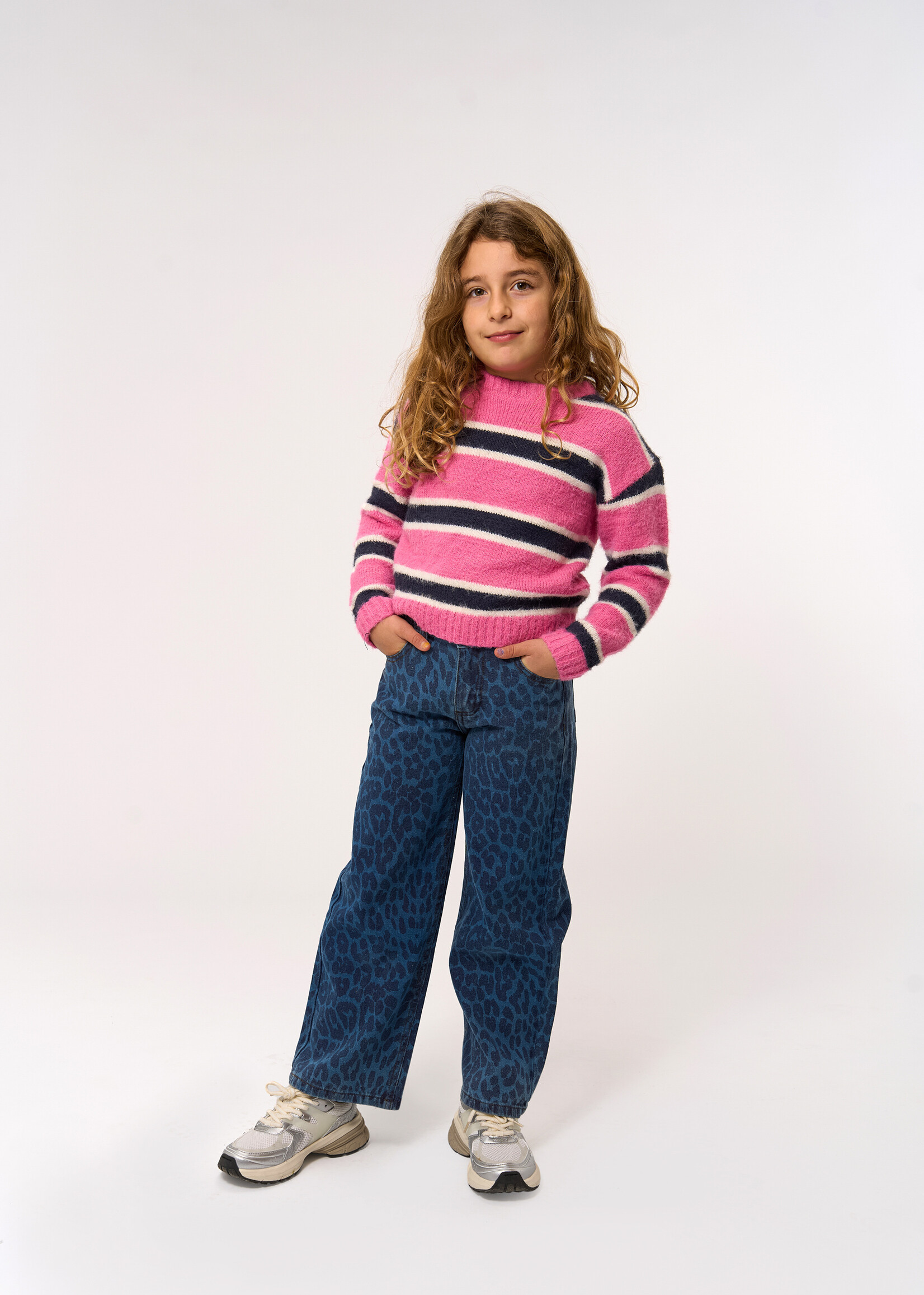 THE NEW THE NEW | TNPrima Wide Jeans - Medium Blue Denim AOP