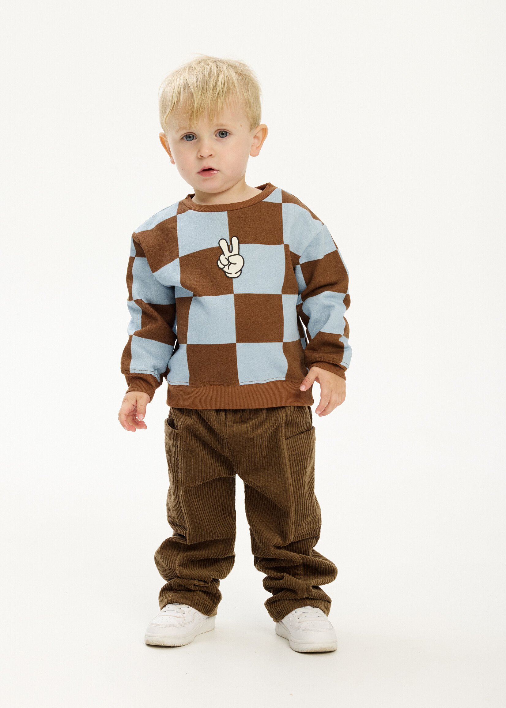 THE NEW SIBLINGS THE NEW SIBLINGS | TNSTPaulie OS Sweatshirt - Toffee Check