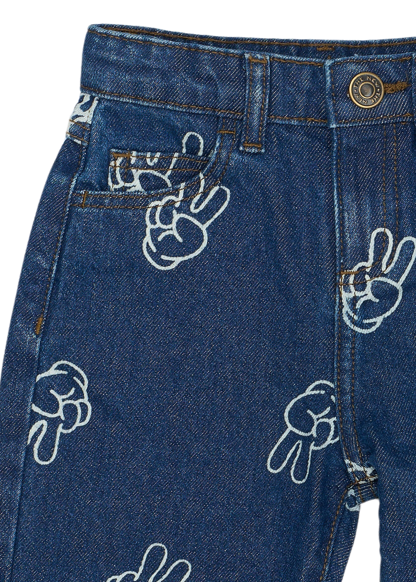 THE NEW SIBLINGS THE NEW SIBLINGS | TNSTProsper Wide Jeans - Medium Blue Denim AOP