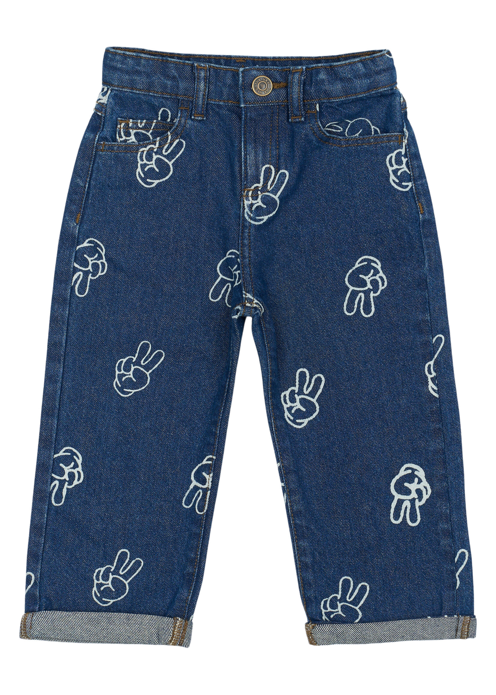 THE NEW SIBLINGS THE NEW SIBLINGS | TNSTProsper Wide Jeans - Medium Blue Denim AOP