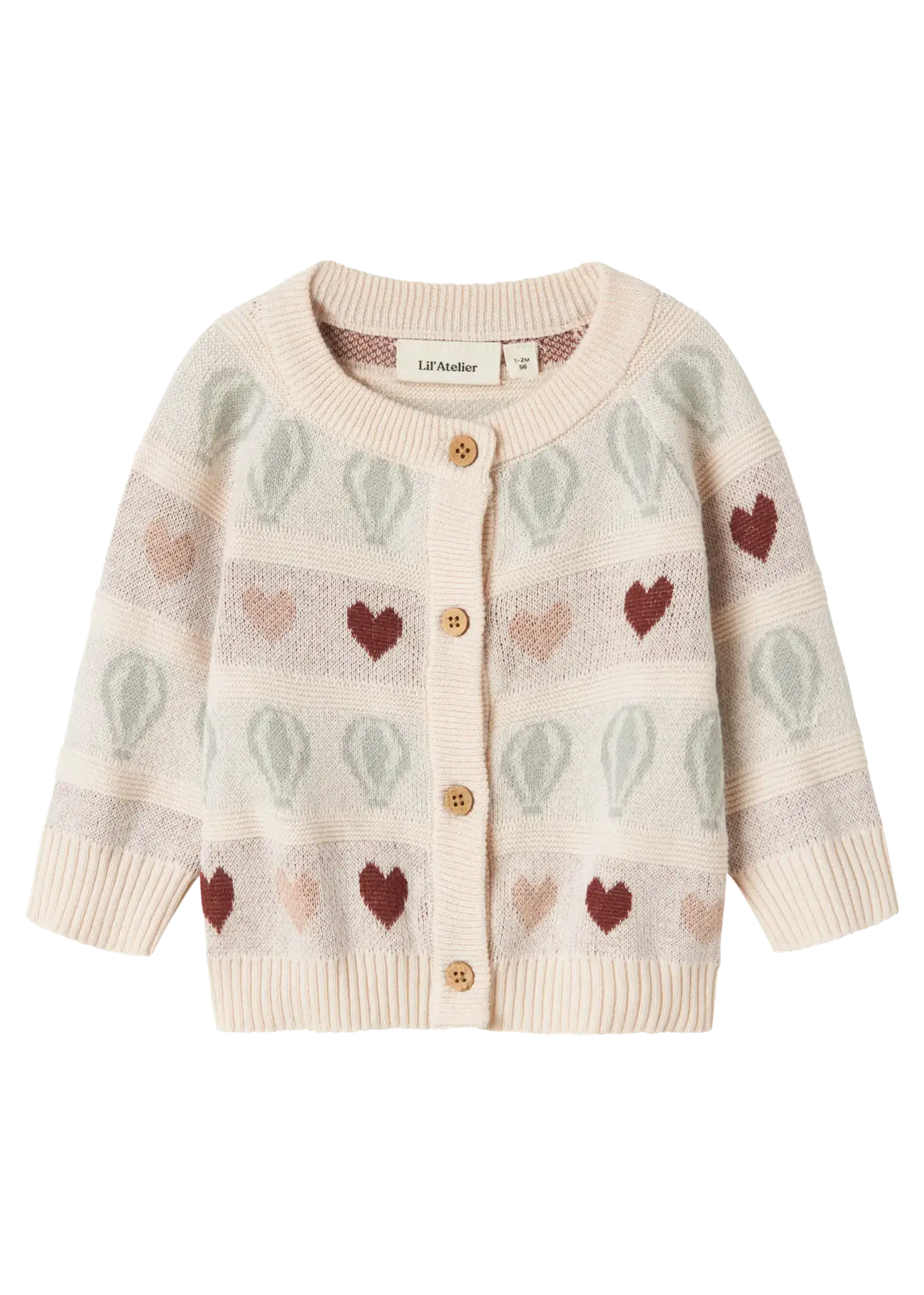 Lil' Atelier Lil' Atelier | NBFLAMAI KNY LS KNIT CARD LIL - Pastel Parchment