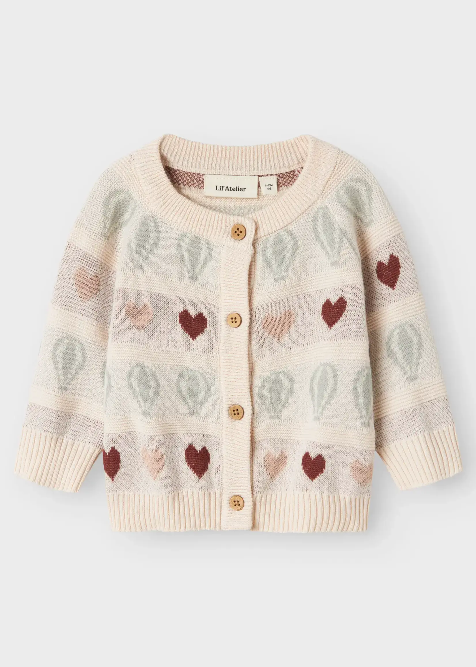 Lil' Atelier Lil' Atelier | NBFLAMAI KNY LS KNIT CARD LIL - Pastel Parchment