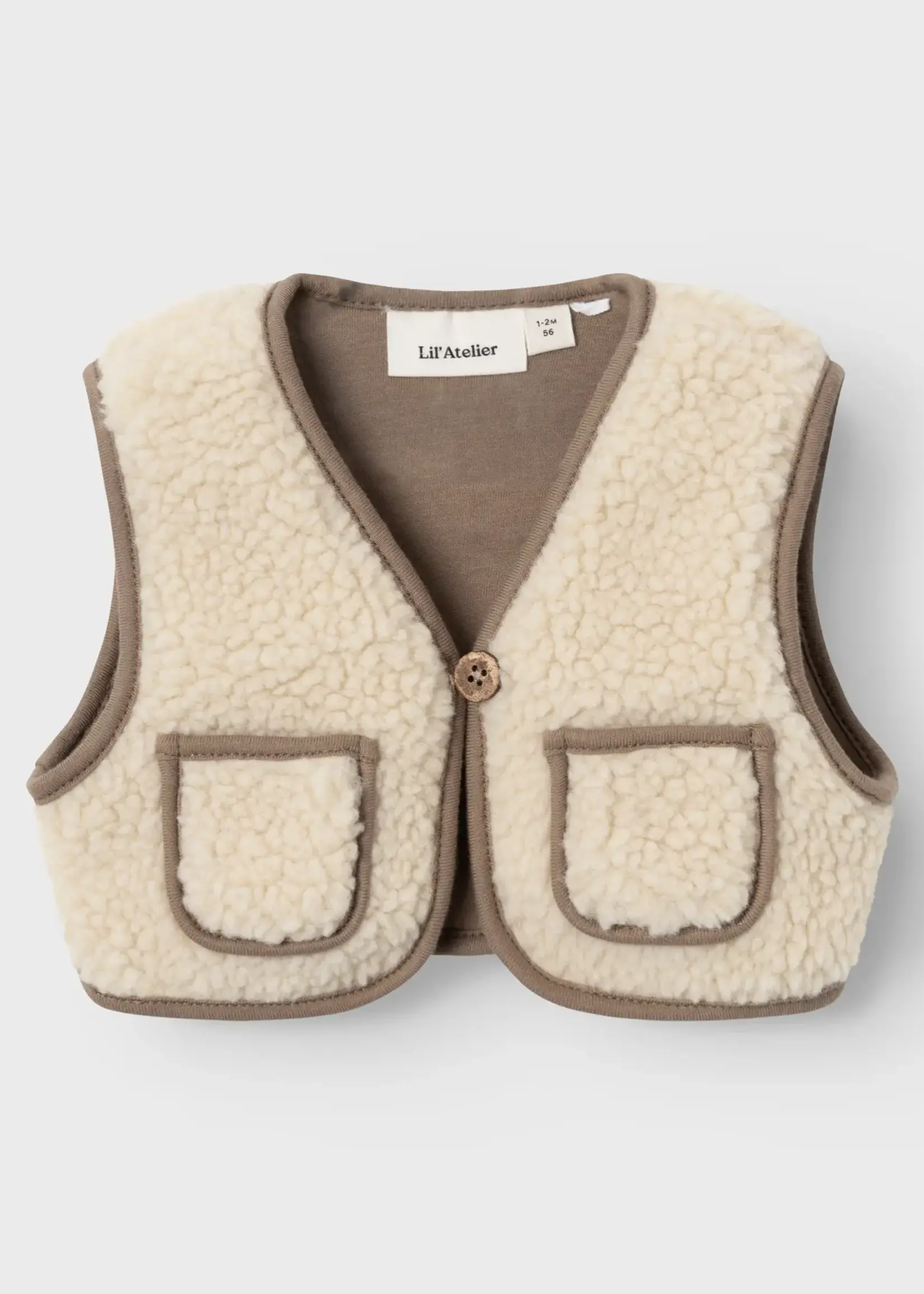 Lil' Atelier Lil' Atelier | NBMJONO RLX SHERPA VEST LIL - Turtledove