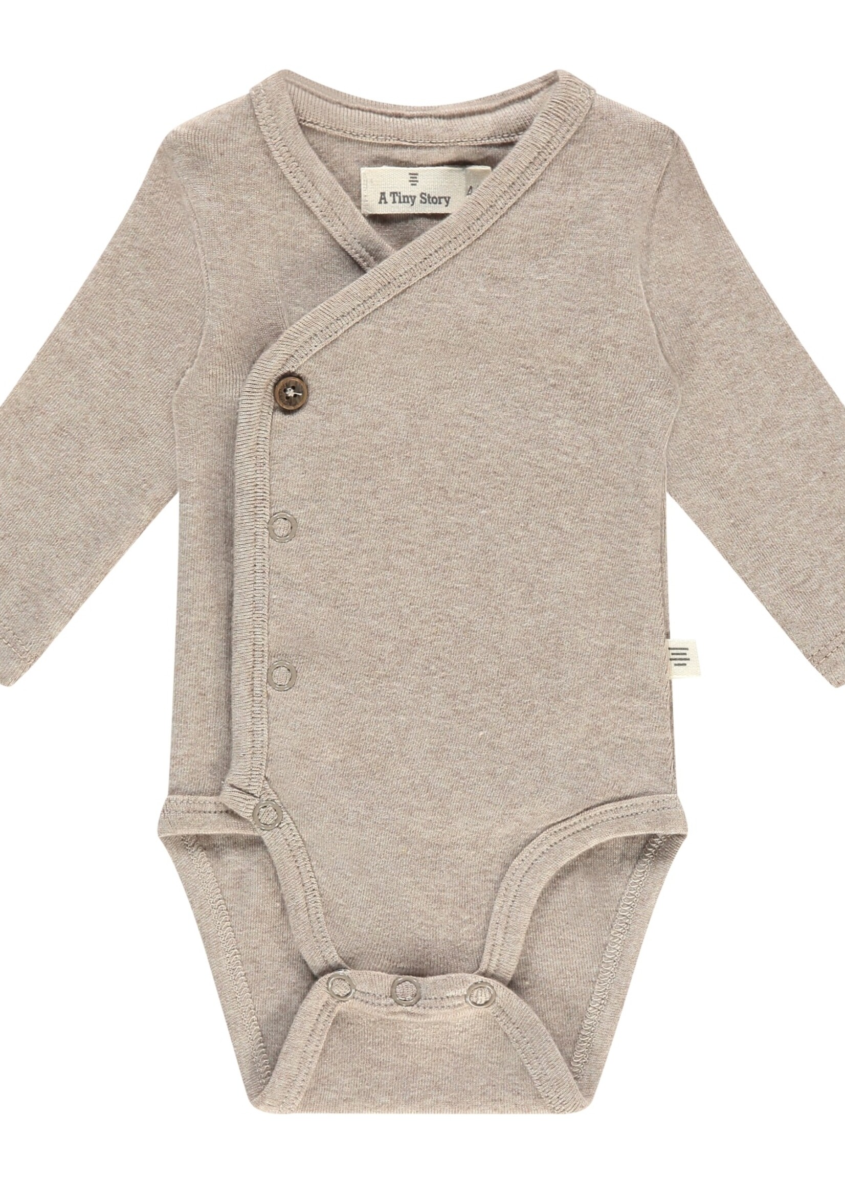 A Tiny Story A Tiny Story | baby romper long sleeve - Oatmeal Melange