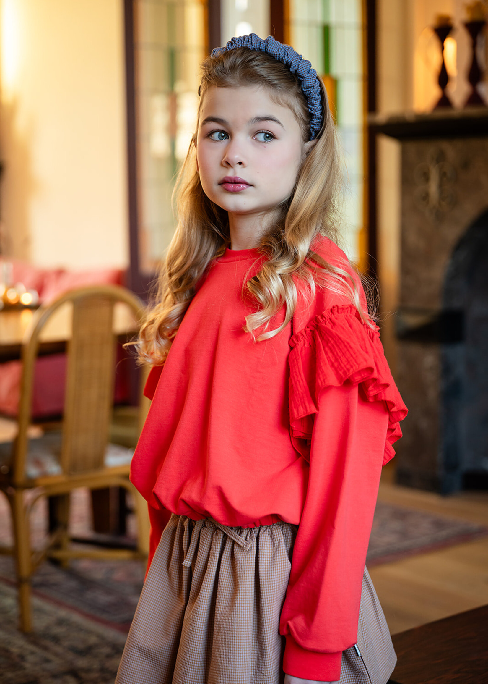 Petit Blush Petit Blush | Romantic Ruffle Sweater - Cayenne