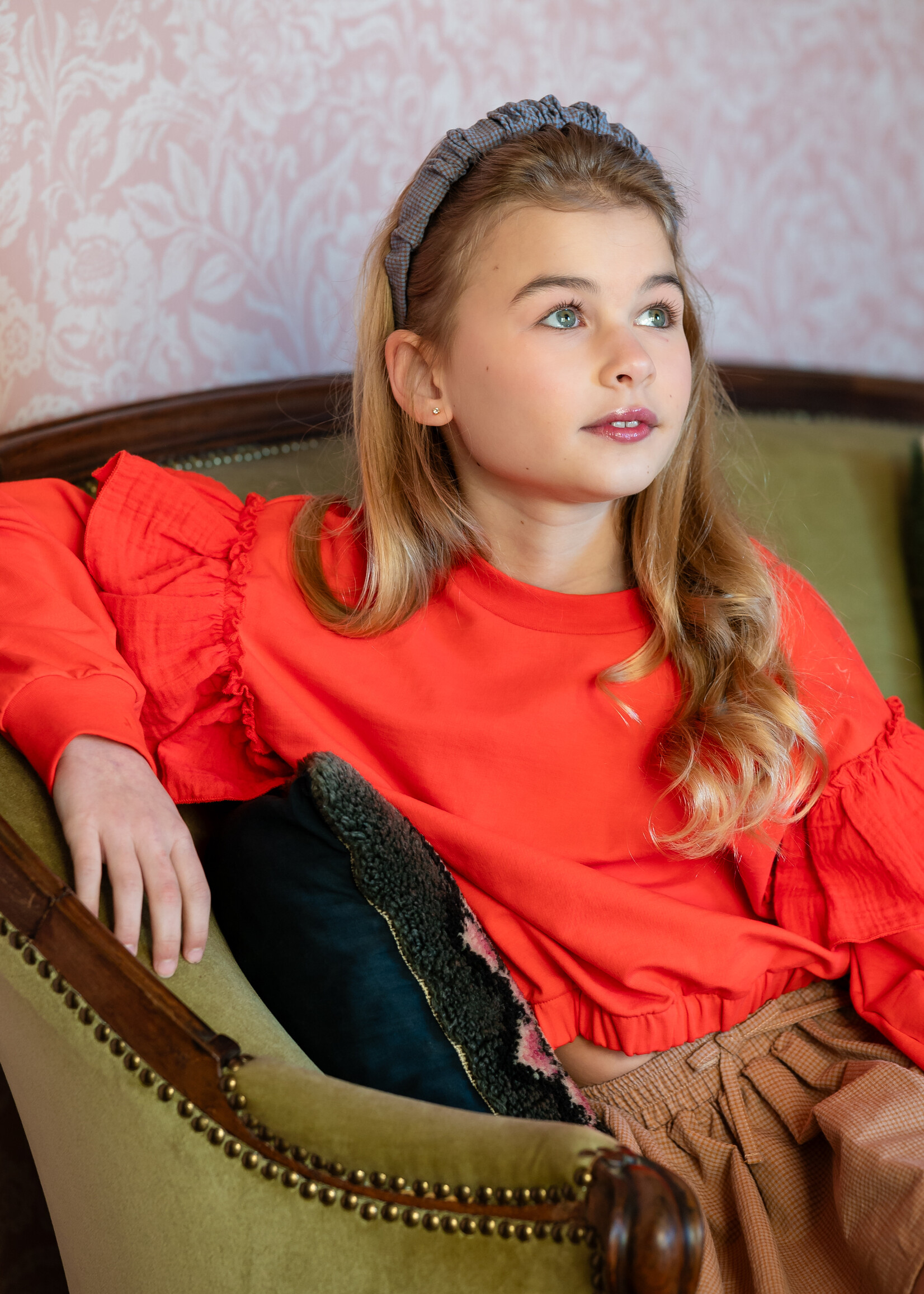 Petit Blush Petit Blush | Romantic Ruffle Sweater - Cayenne