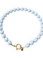 LOVEissue LOVEissue | Necklace - Bold beads babyblue stripe