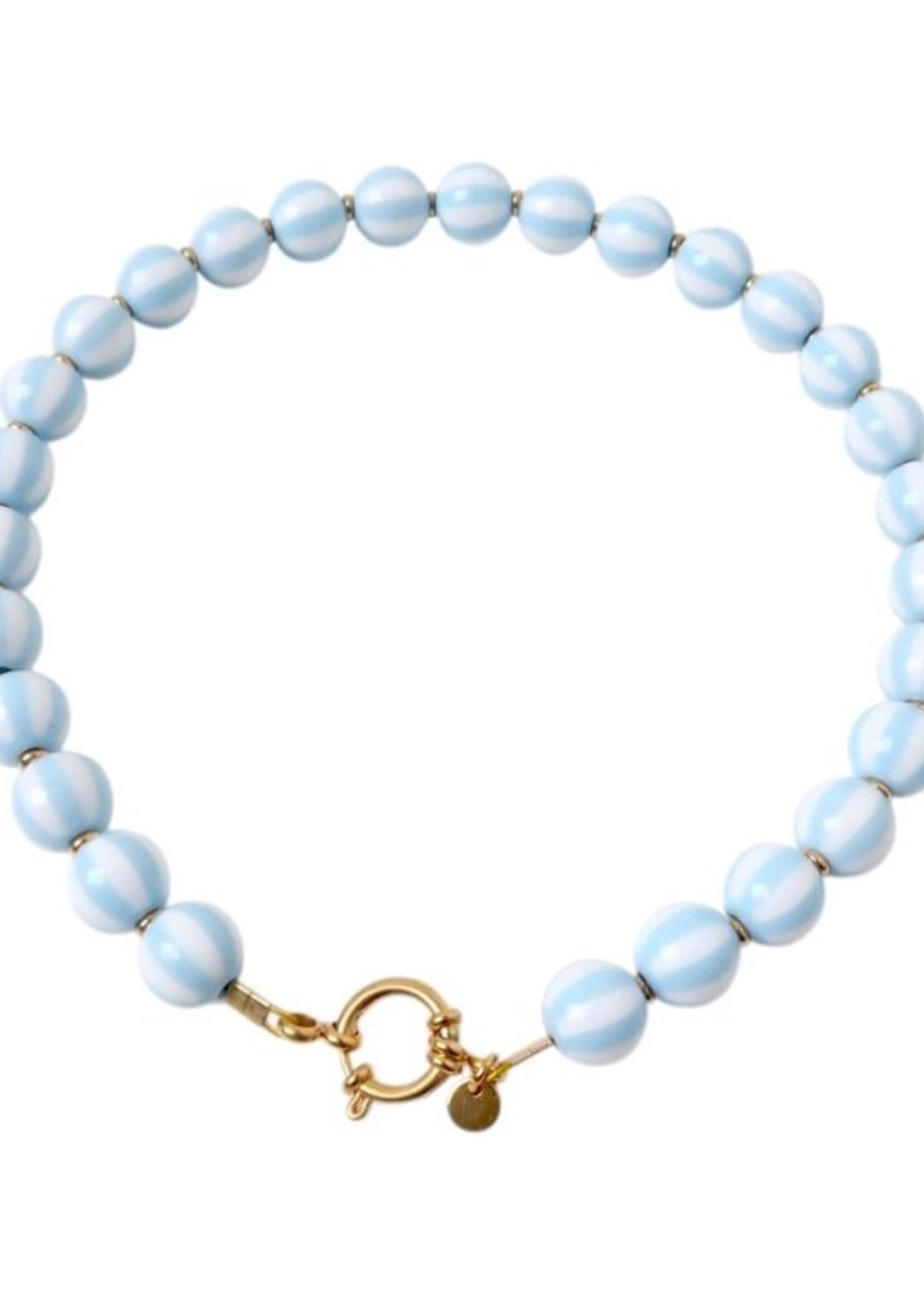 LOVEissue LOVEissue | Necklace - Bold beads babyblue stripe