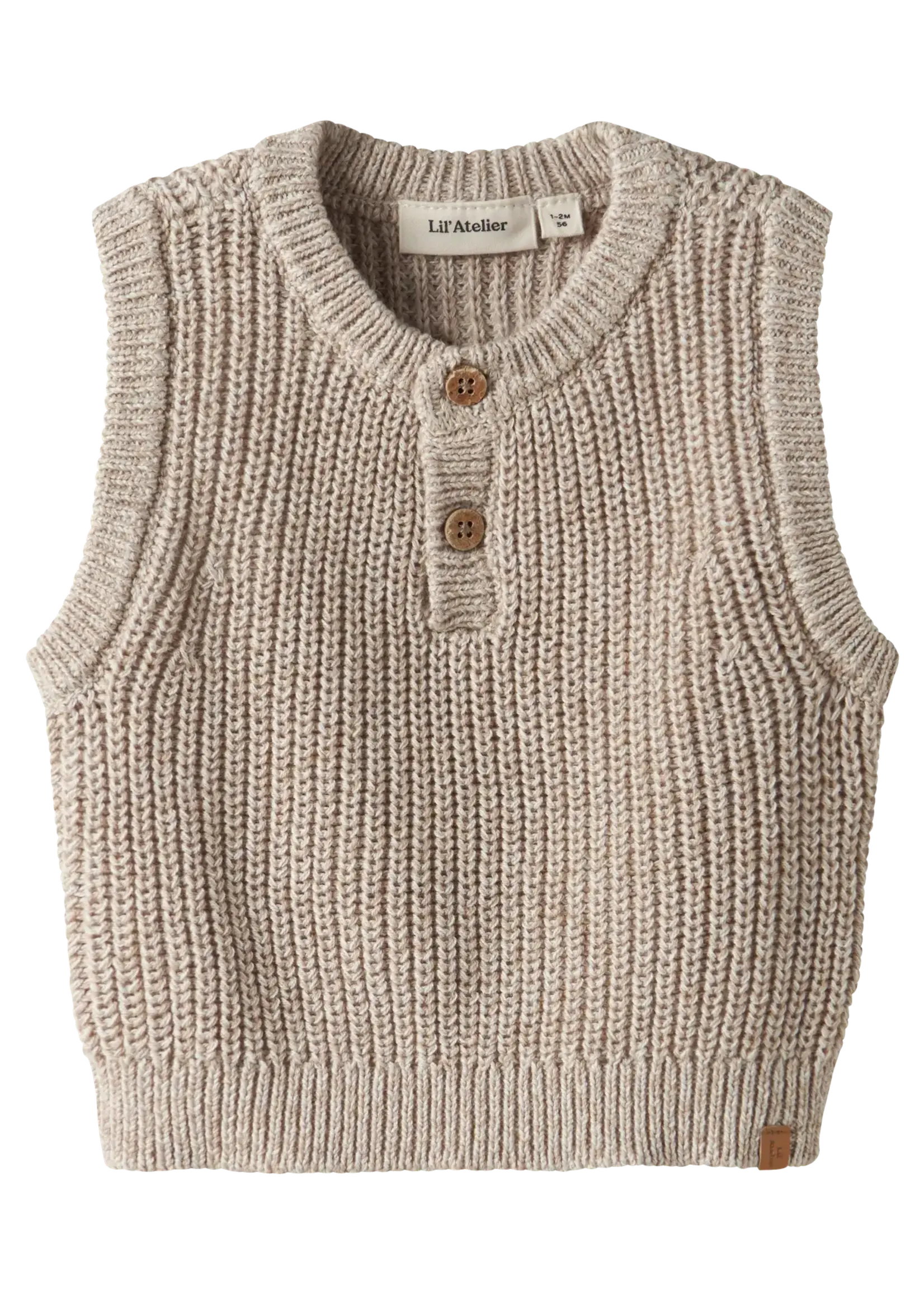 Lil' Atelier Lil' Atelier | NBMROKKO KNIT VEST LIL - Oxford Tan MELANGE