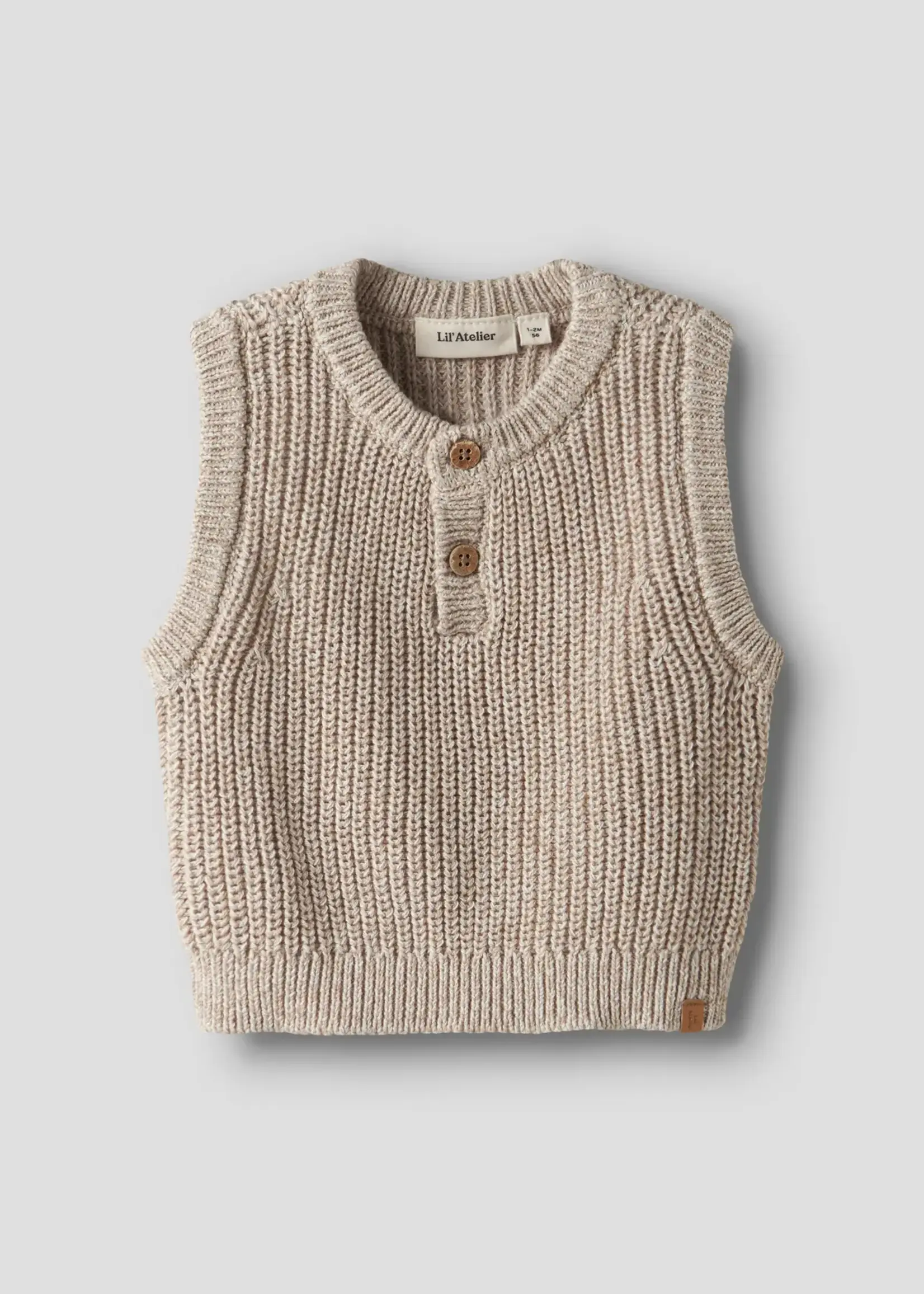 Lil' Atelier Lil' Atelier | NBMROKKO KNIT VEST LIL - Oxford Tan MELANGE