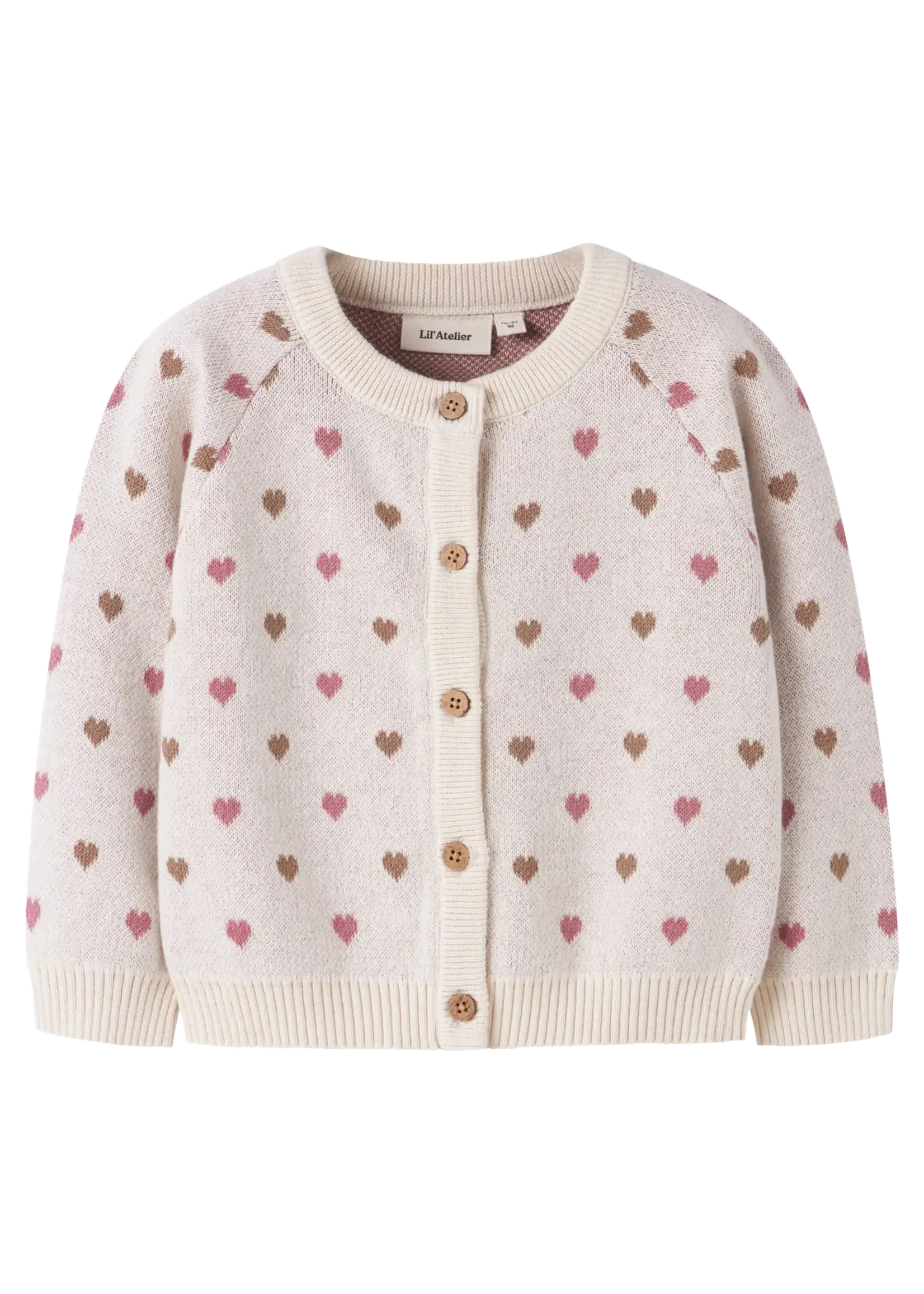 Lil' Atelier Lil' Atelier | NMFSARAN LS KNIT CARD HEART LIL - Turtledove SEPIA TINT