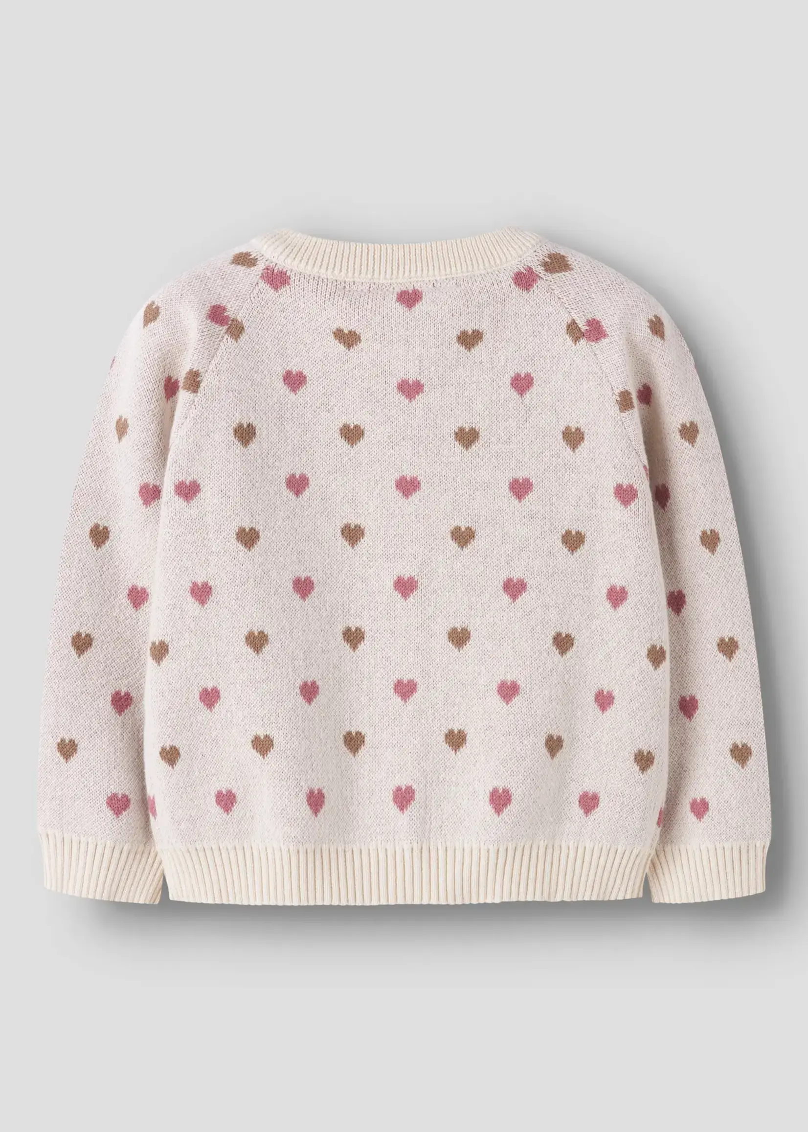 Lil' Atelier | NMFSARAN LS KNIT CARD HEART LIL - Turtledove SEPIA TINT