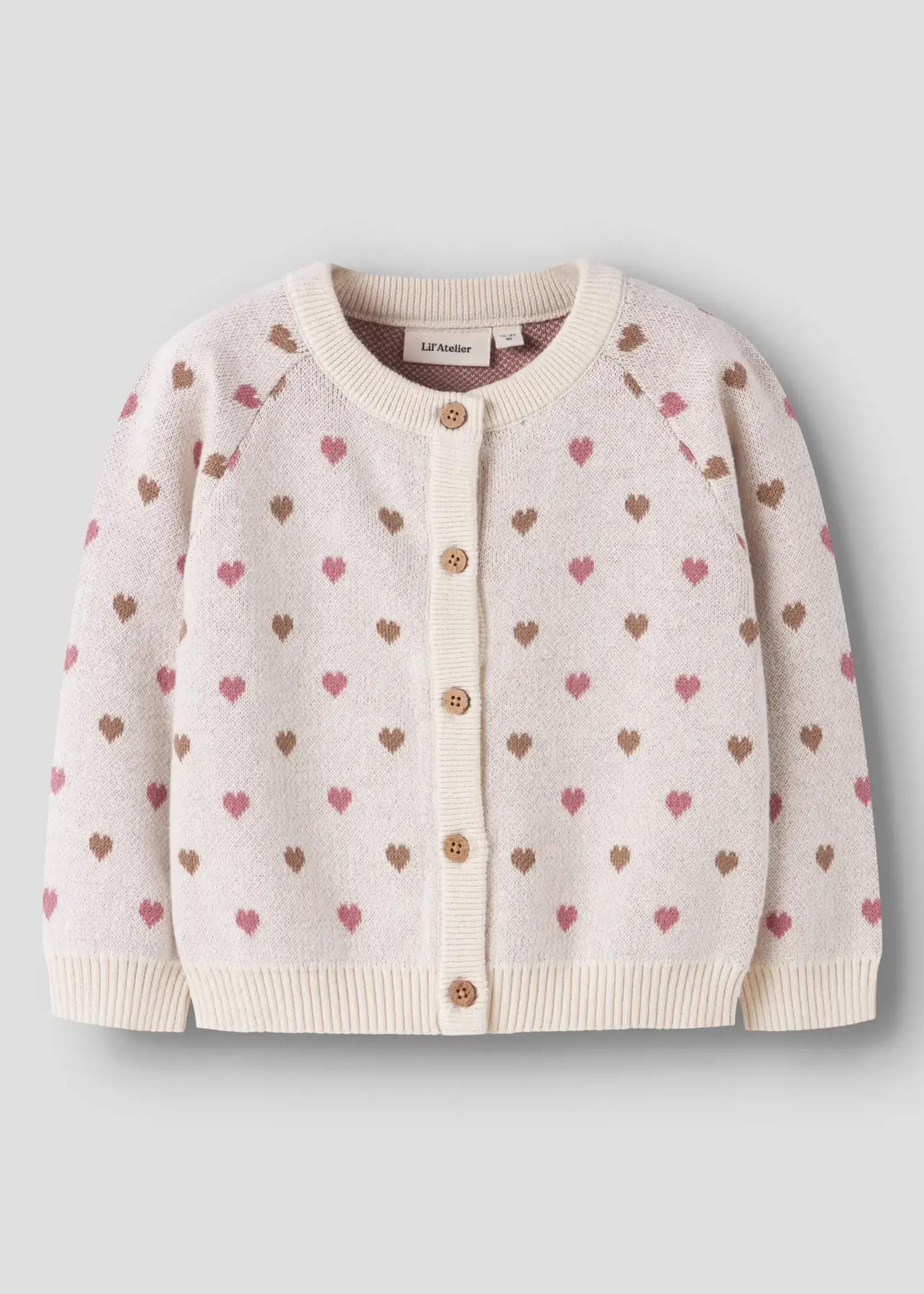 Lil' Atelier Lil' Atelier | NMFSARAN LS KNIT CARD HEART LIL - Turtledove SEPIA TINT