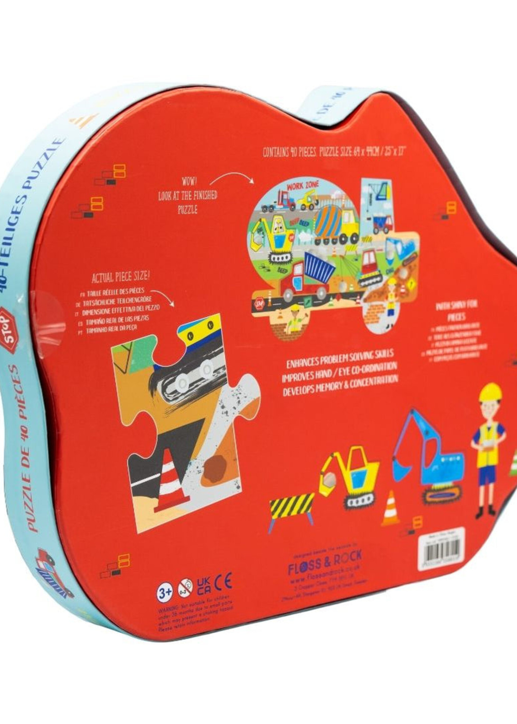 Floss & Rock Floss & Rock | Construction 40 stuks Jigsaw Puzzel