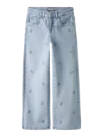 Name It Name It | NKFROSE WIDE EMB JEANS 2010-FR NOOS - Light Blue Denim FLOWER EMBROIDERY
