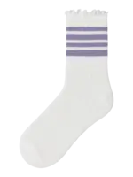 Name It Name It | NKFSILLE STRIPE SOCK - Cloud Dancer Lavender Violet
