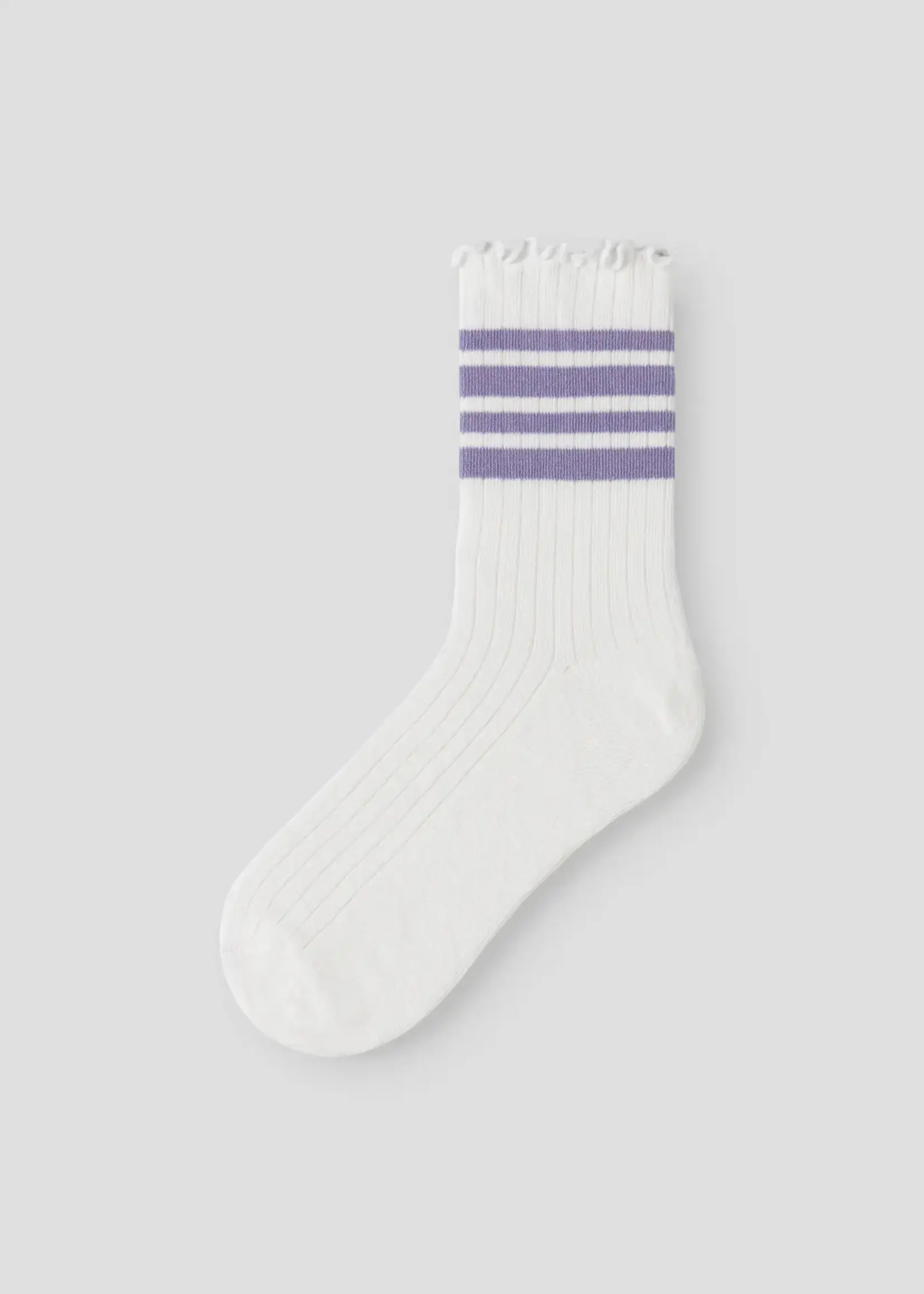 Name It Name It | NKFSILLE STRIPE SOCK - Cloud Dancer Lavender Violet