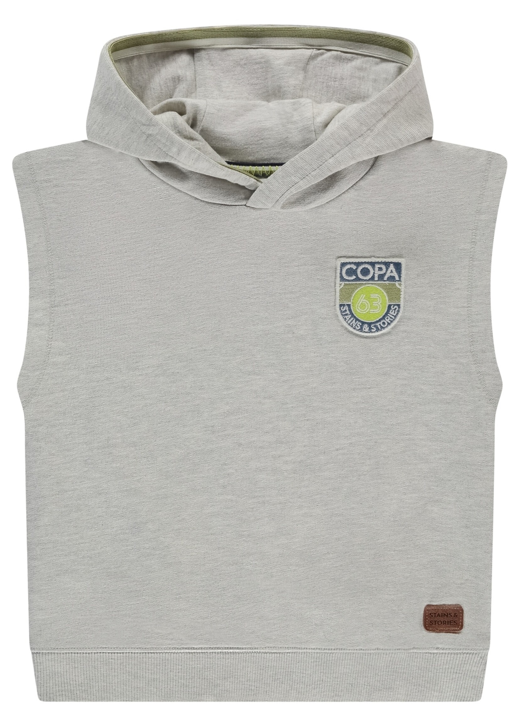 Stains & Stories  Stains & Stories | boys hooded sleeveless sweatshirt - Light Grey Melee