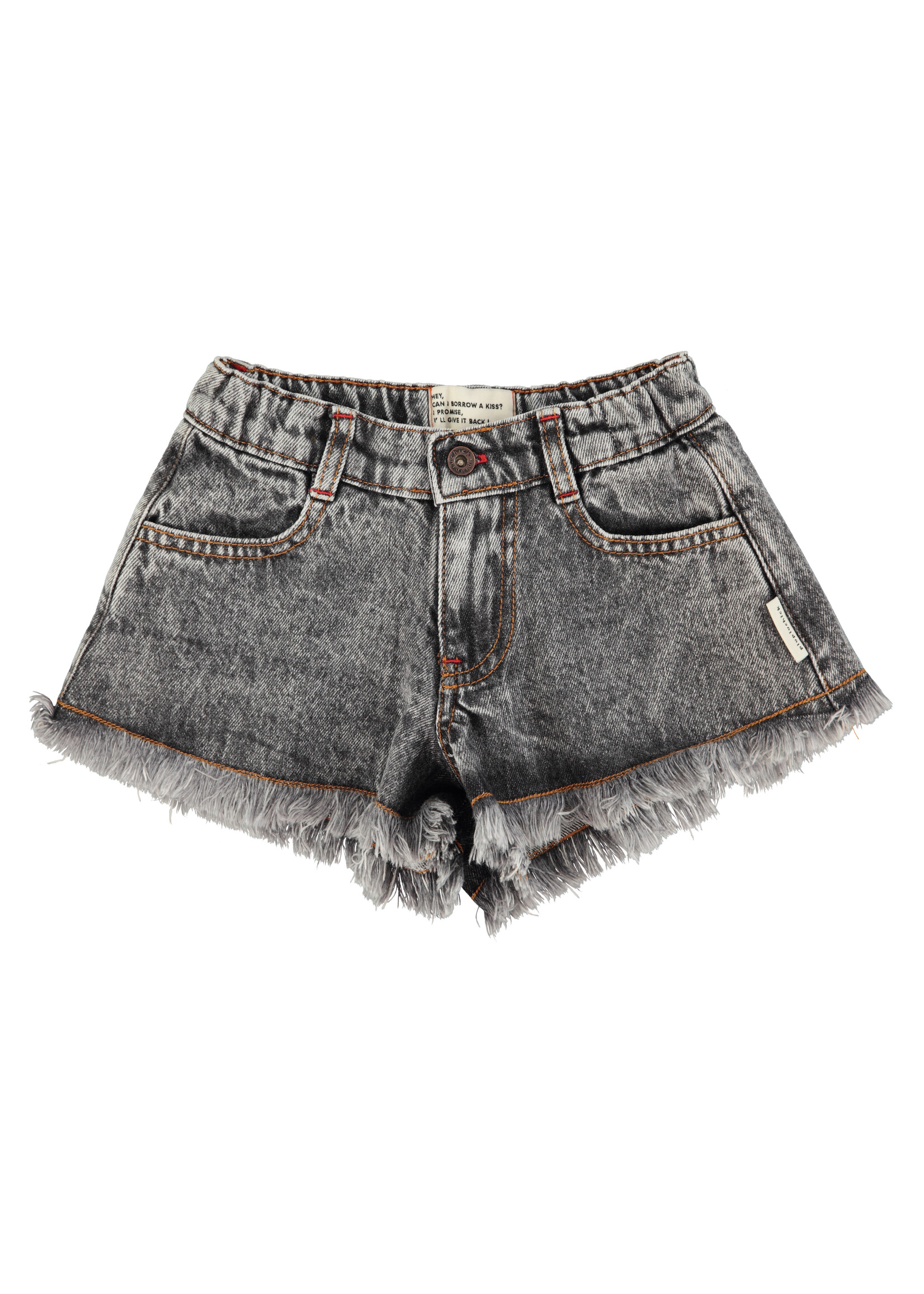 Piupiuchick Piupiuchick | Shorts w/ fringes | washed black denim