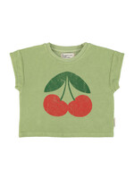 Piupiuchick Piupiuchick | t'shirt - light olive w/ cherry print