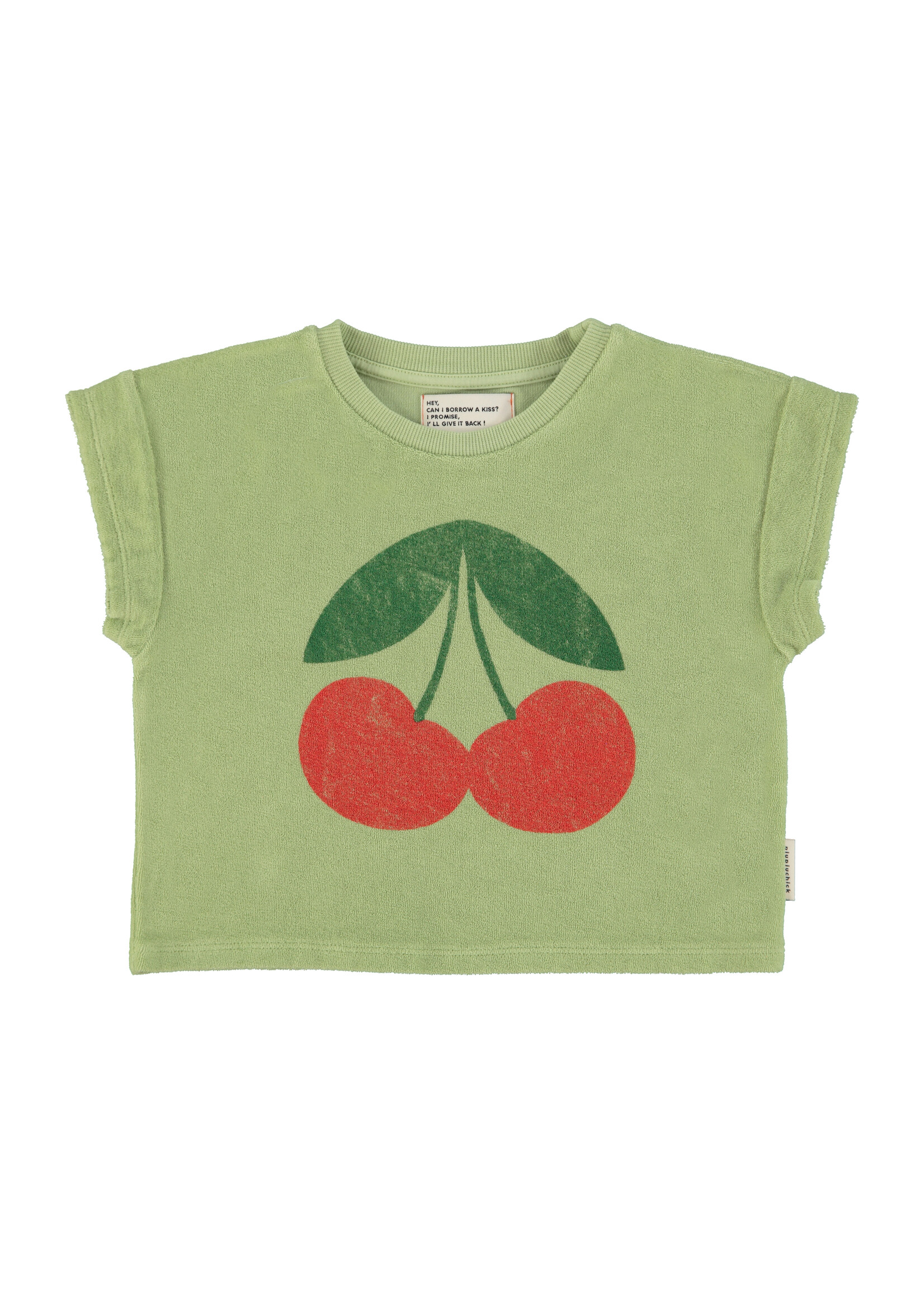 Piupiuchick Piupiuchick | t'shirt - light olive w/ cherry print