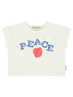 Piupiuchick Piupiuchick | T-shirt - ecru w/ "peace" print