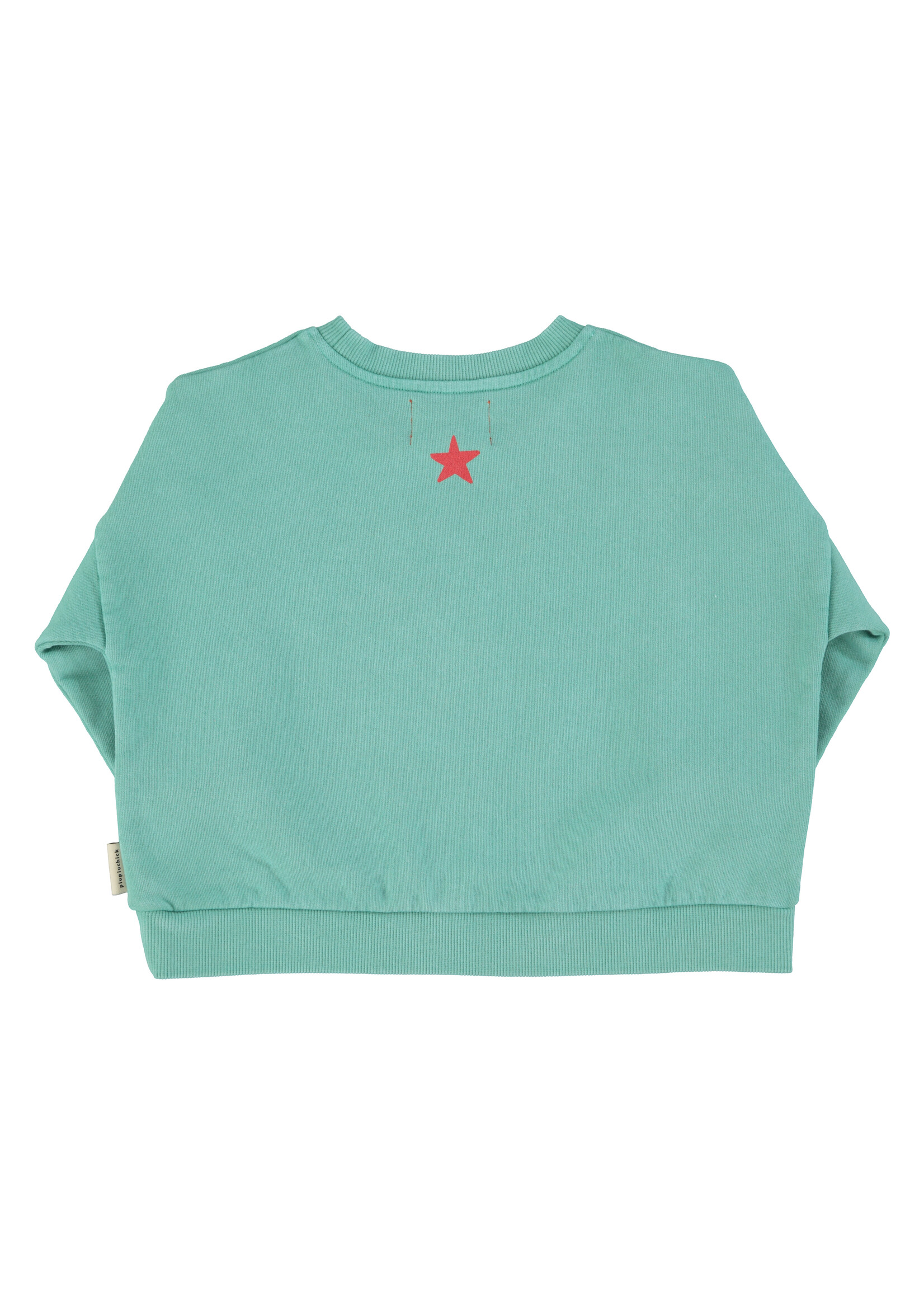 Piupiuchick Piupiuchick | Sweatshirt - turquoise w/ "peace" print
