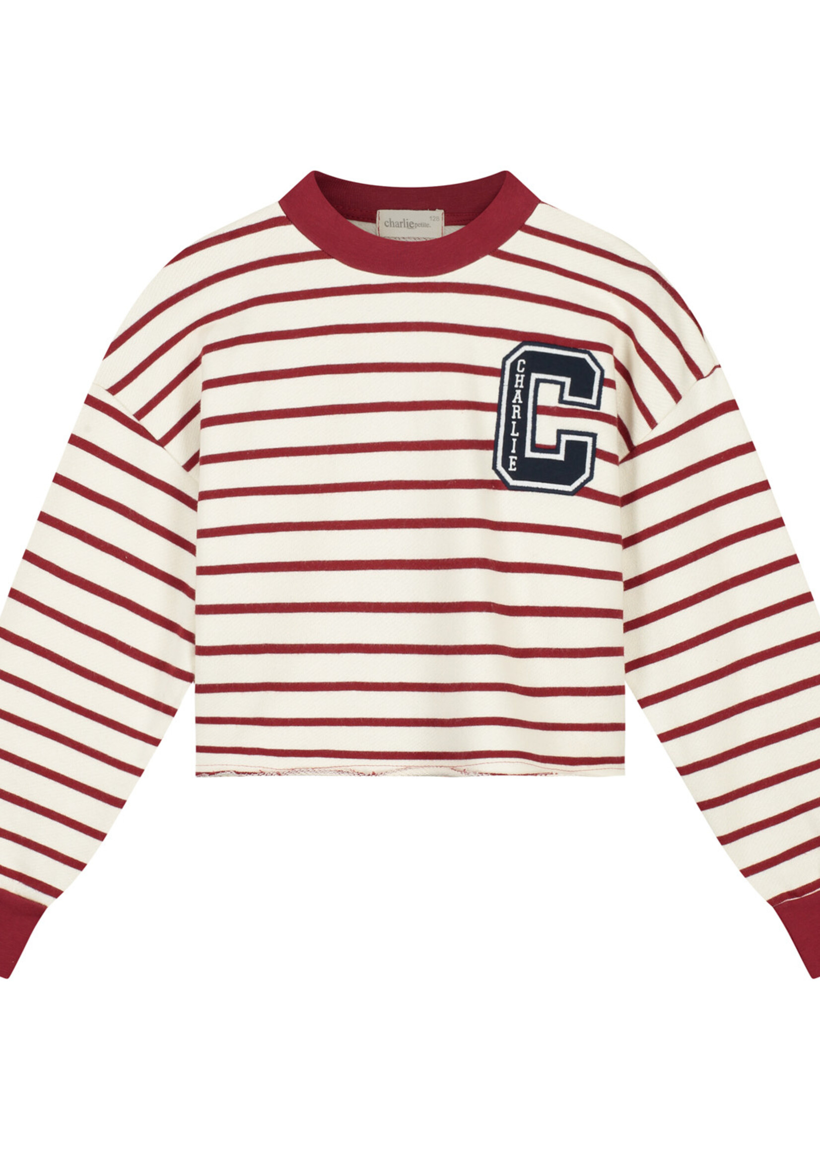 Charlie Petite Charlie Petite | Lux Sweater - Stripes Bordeaux/Ecru